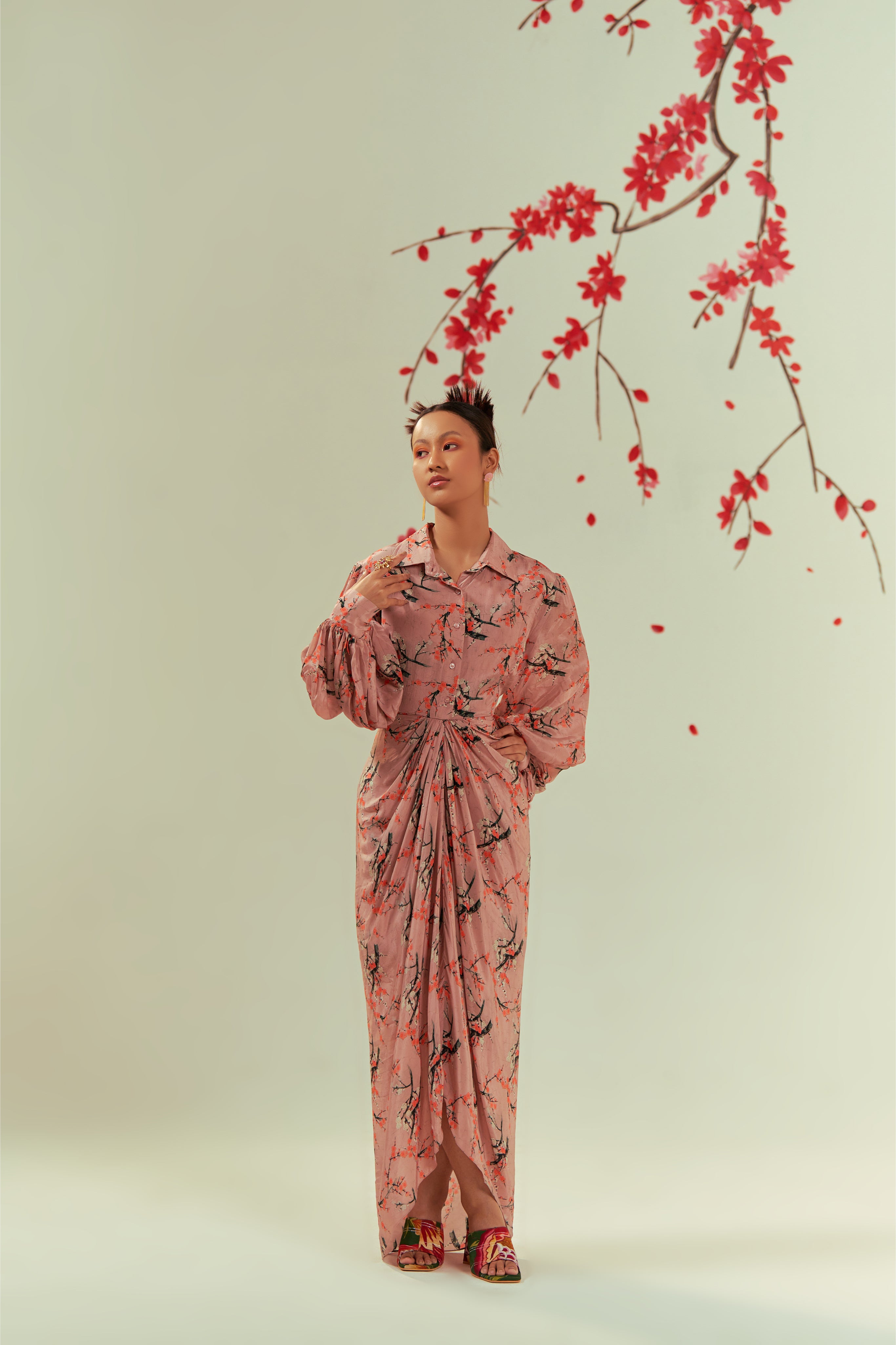 Mizu Draped Shirt Dress