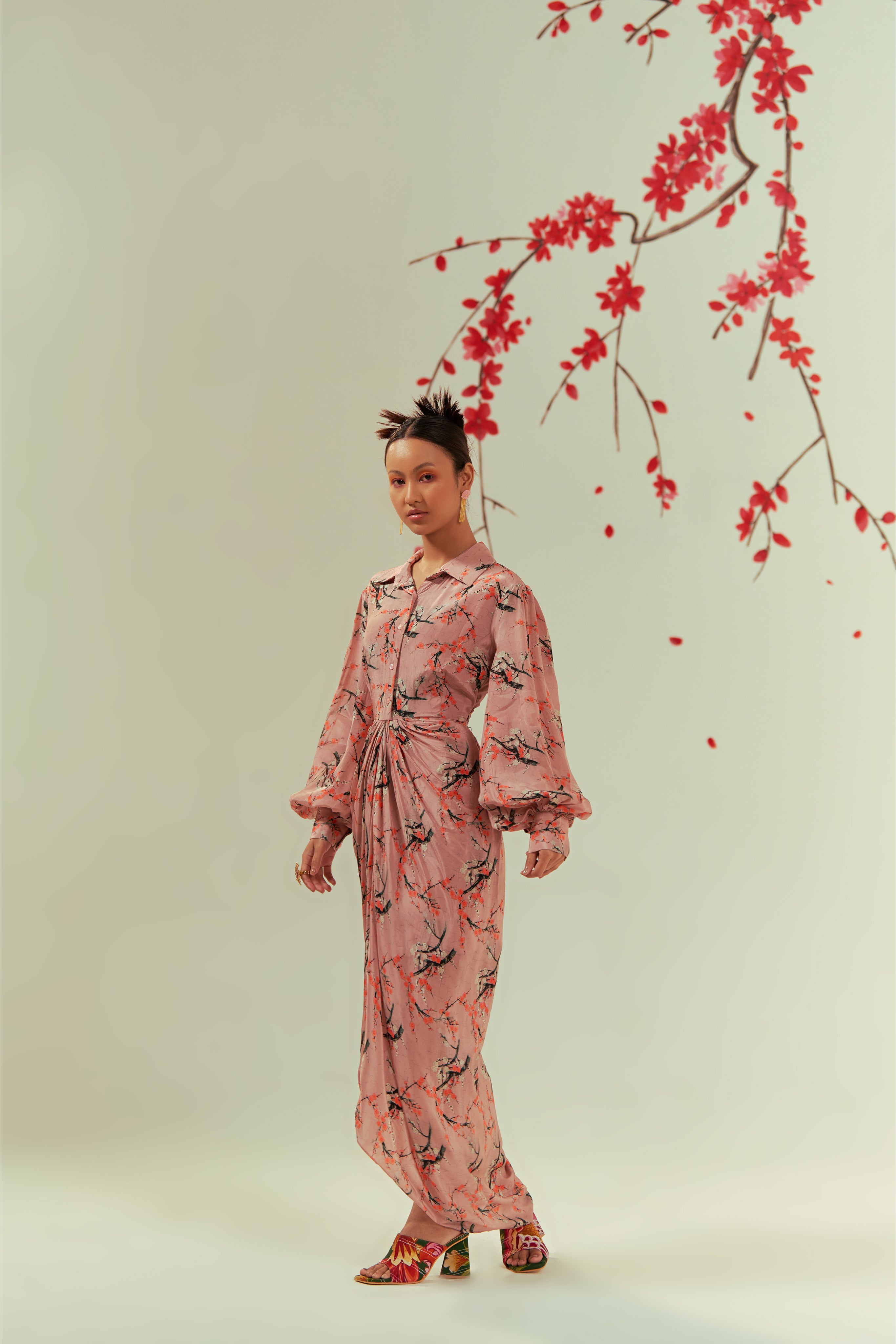 Mizu Draped Shirt Dress