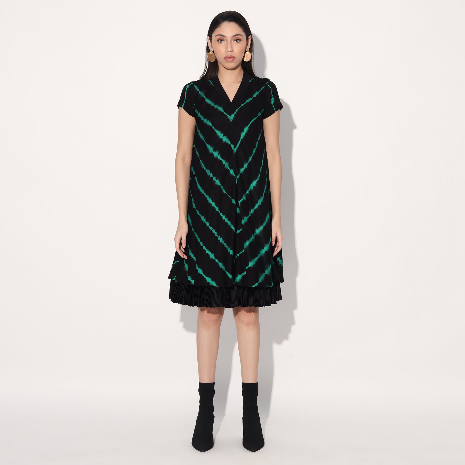 A-LINE STRIPS DRESS