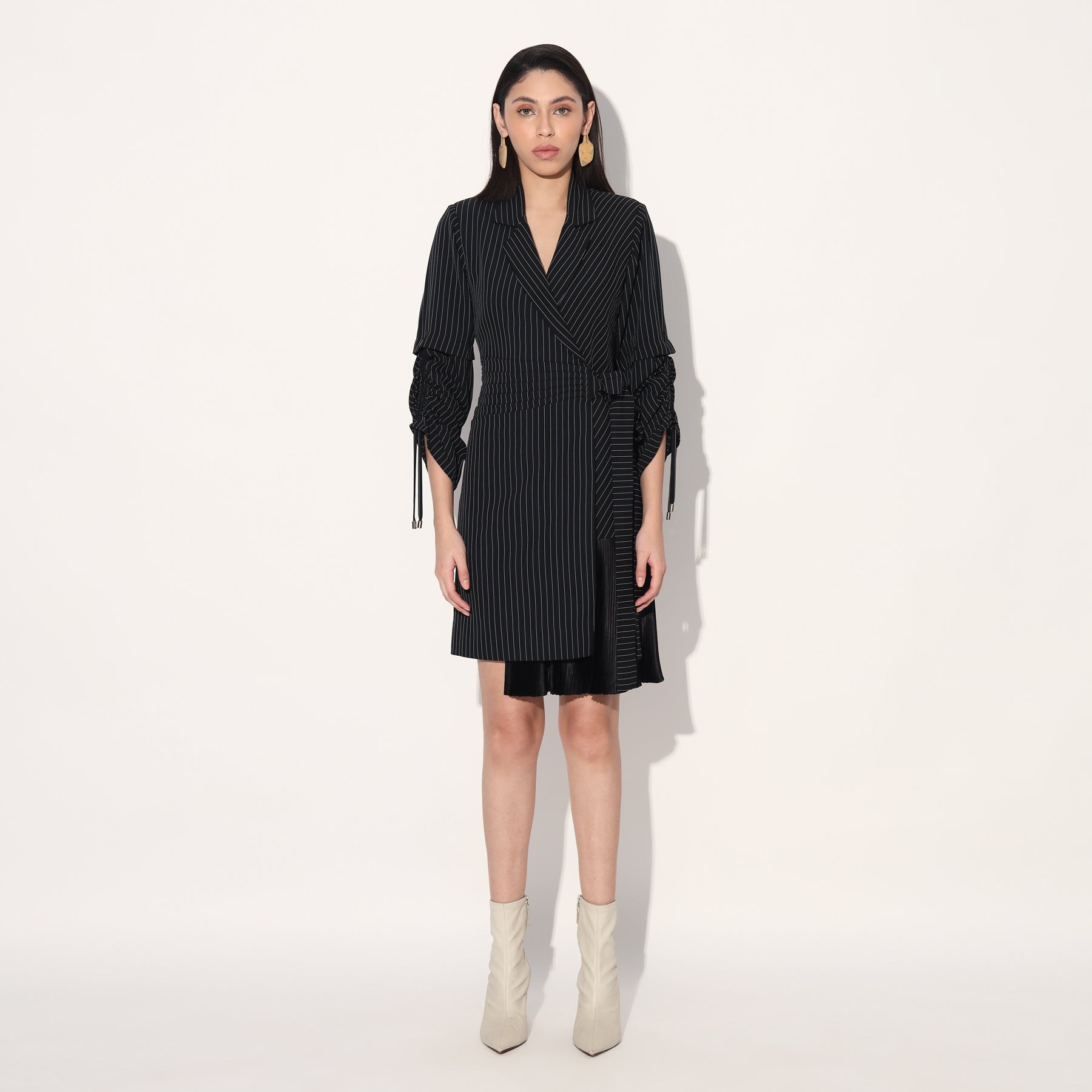 BLACK STRIPE JACKET DRESS