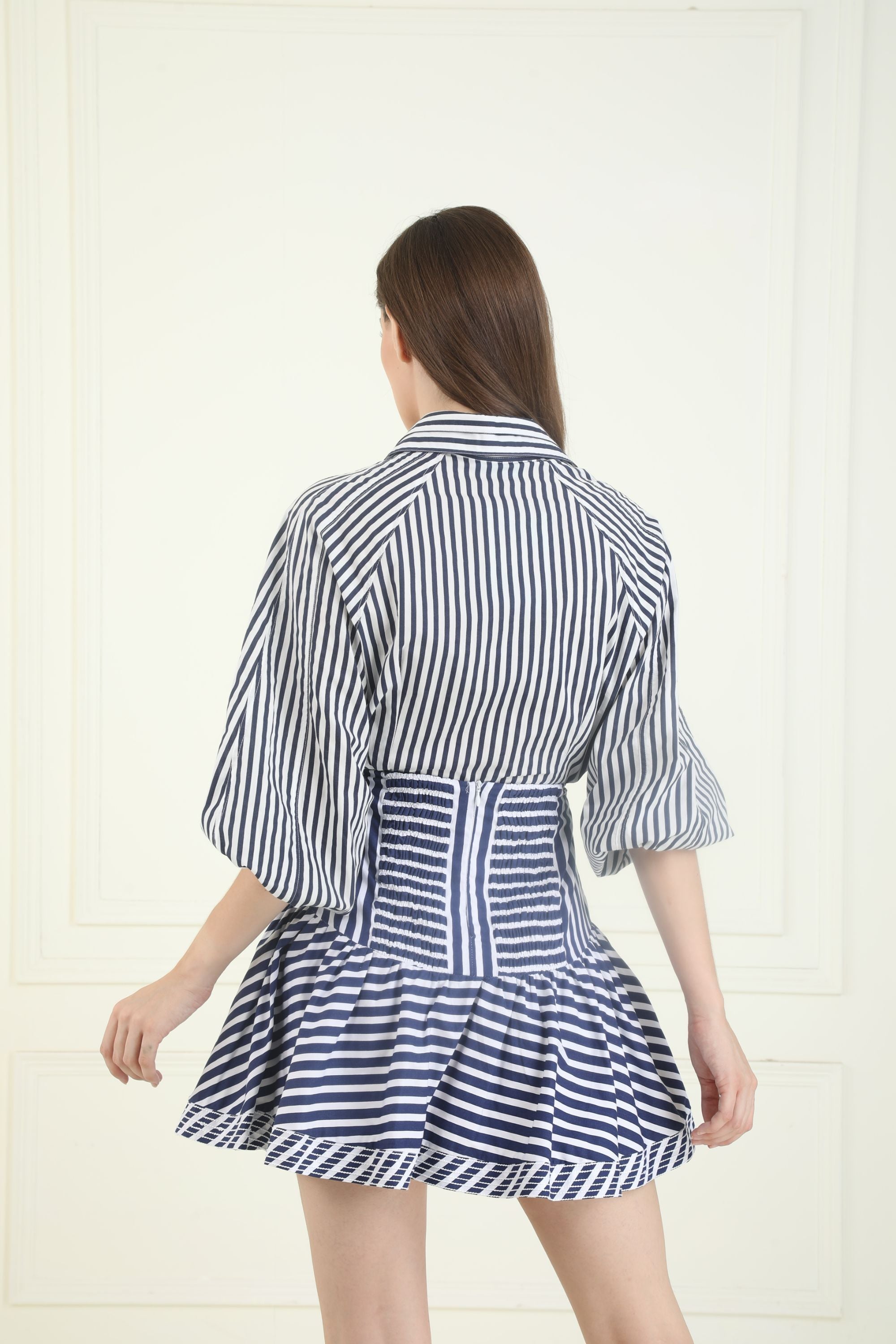 Blue & White Striped Cotton