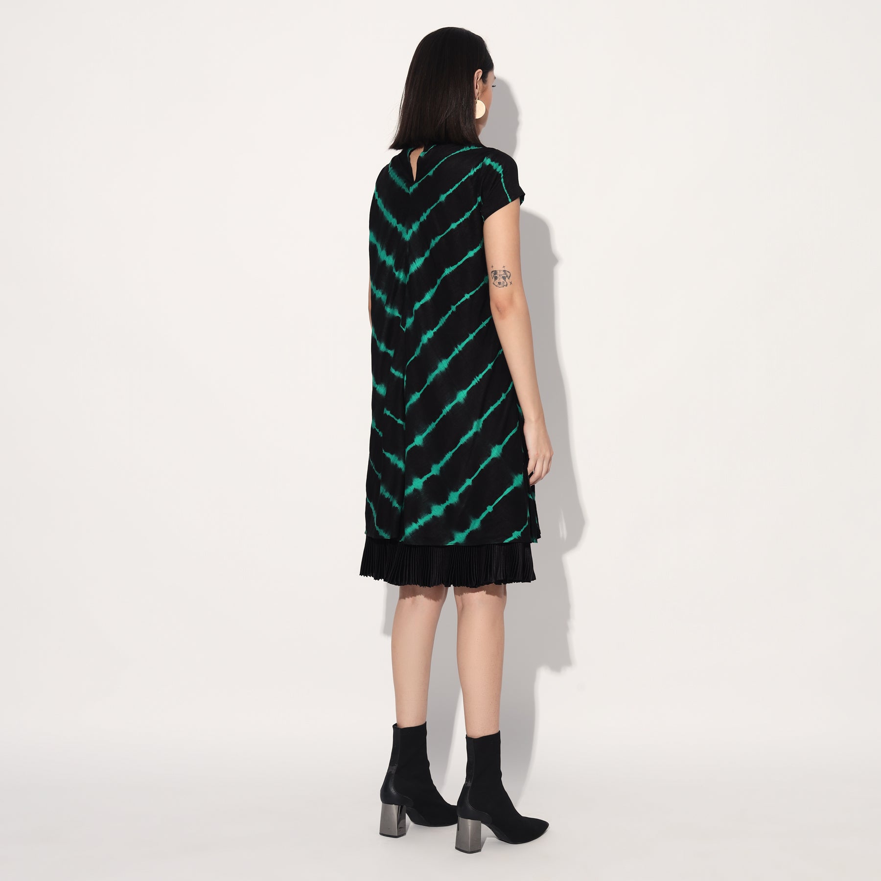 A-LINE STRIPS DRESS