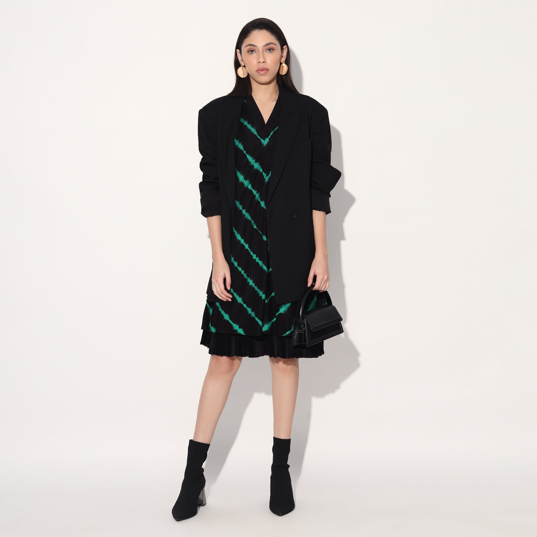 A-LINE STRIPS DRESS