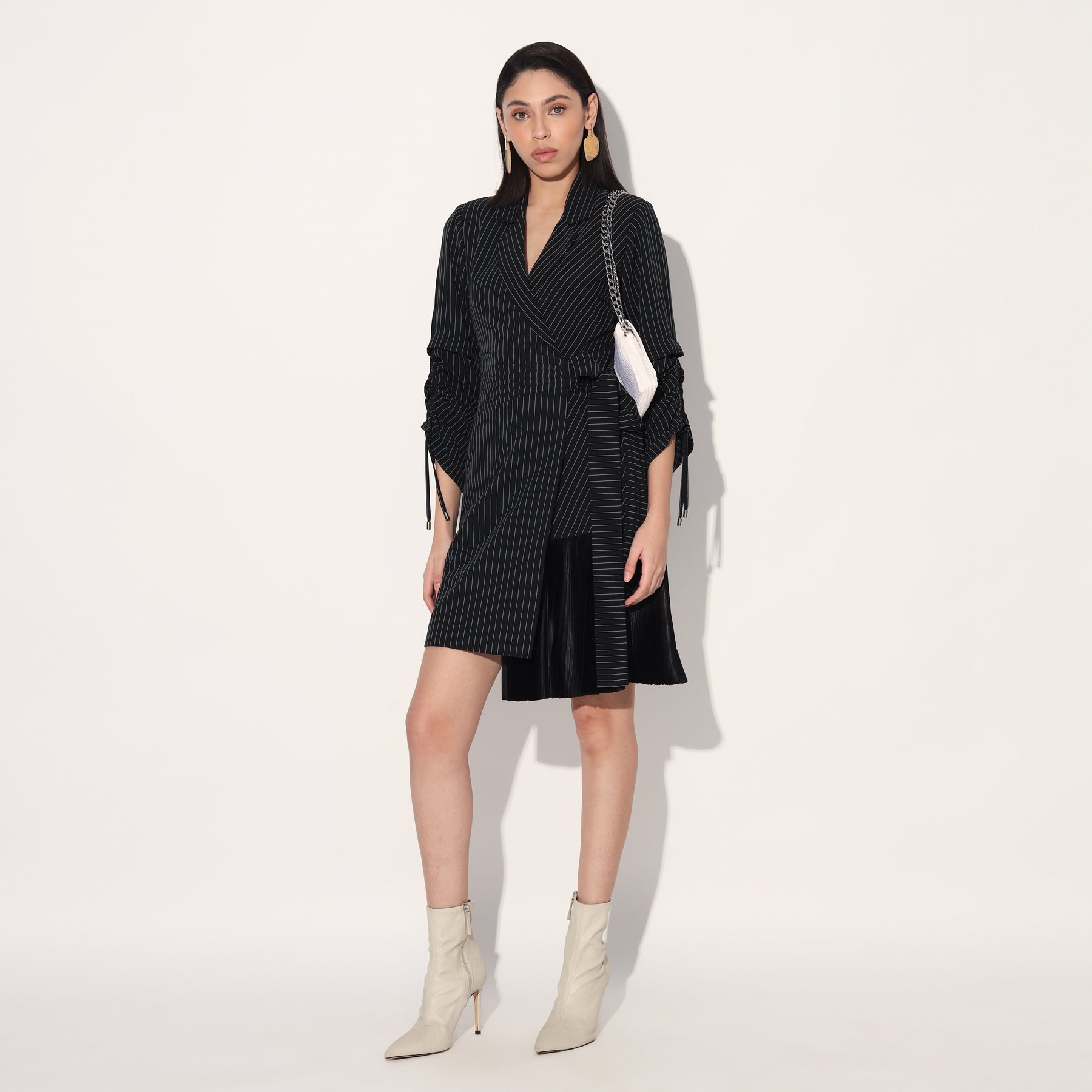 BLACK STRIPE JACKET DRESS
