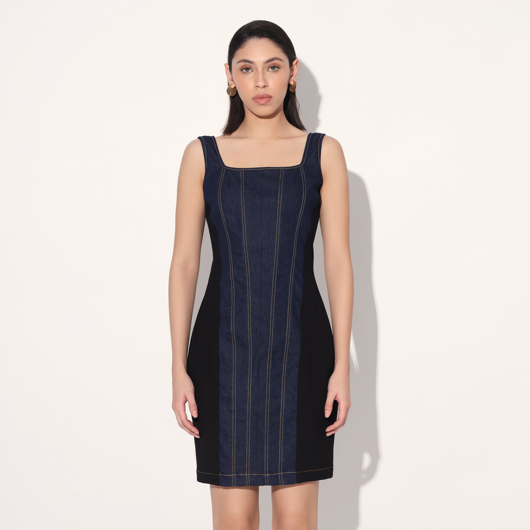 DENIM PANEL DRESS