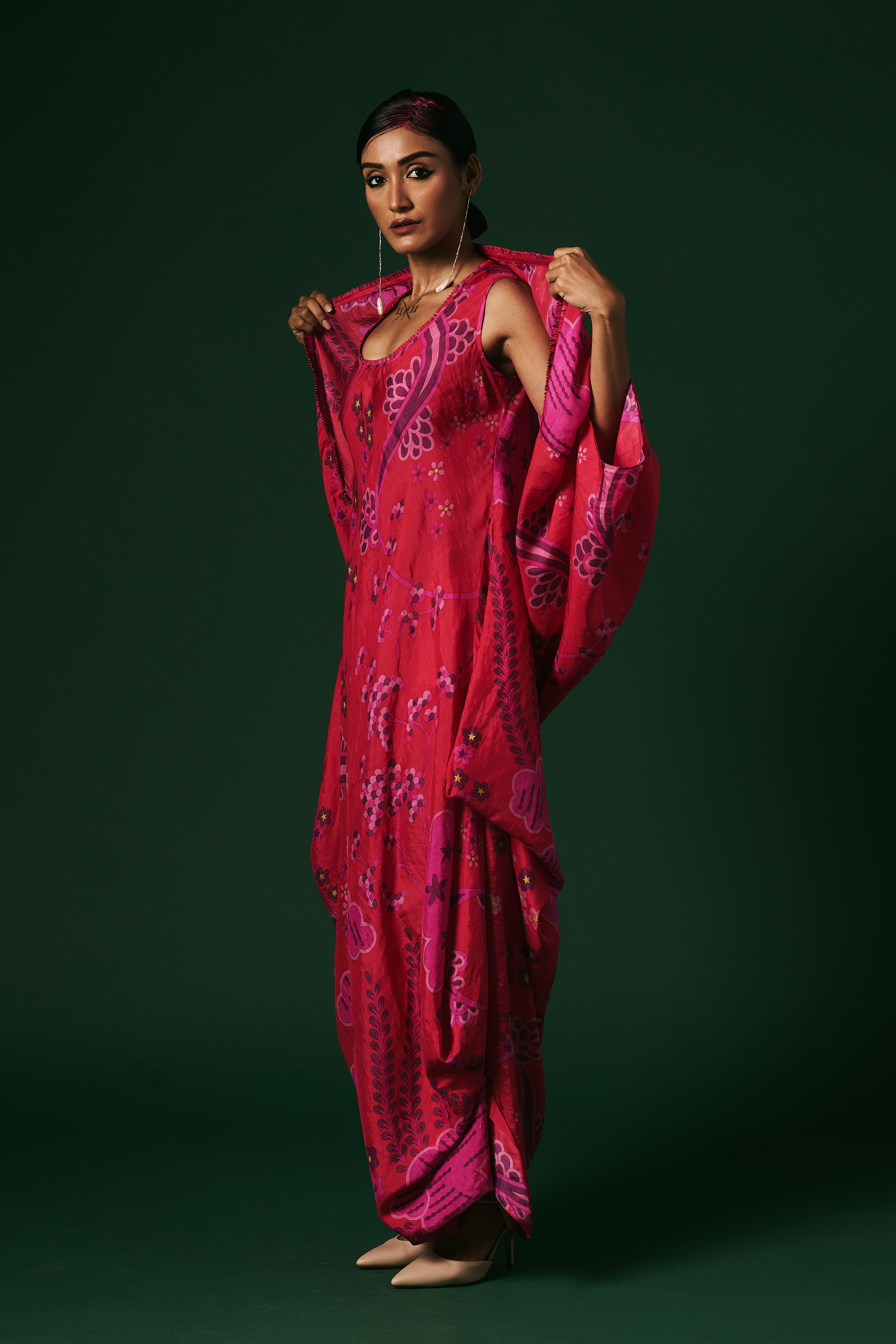 DRESS WITH CAPE