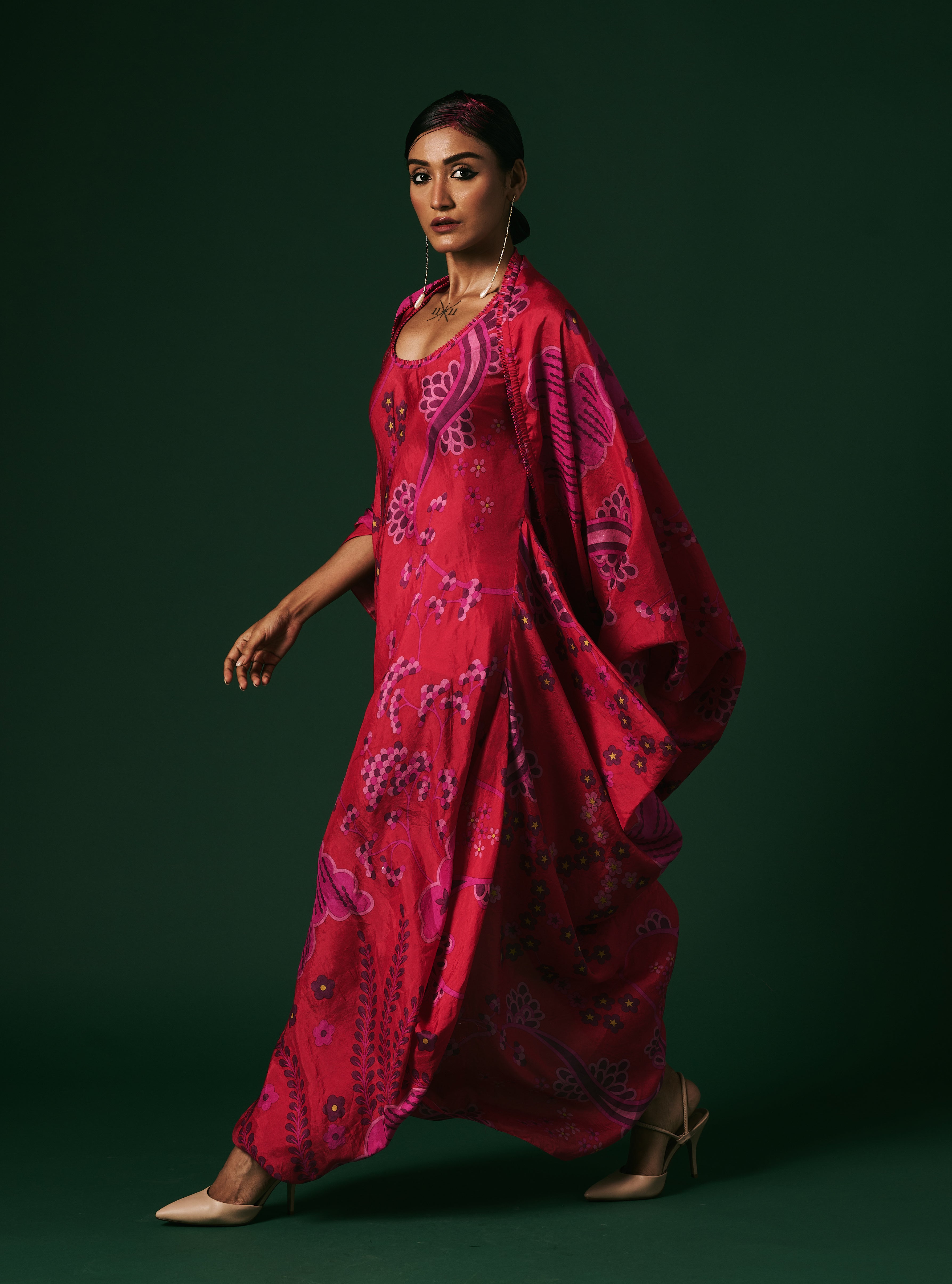 DRESS WITH CAPE
