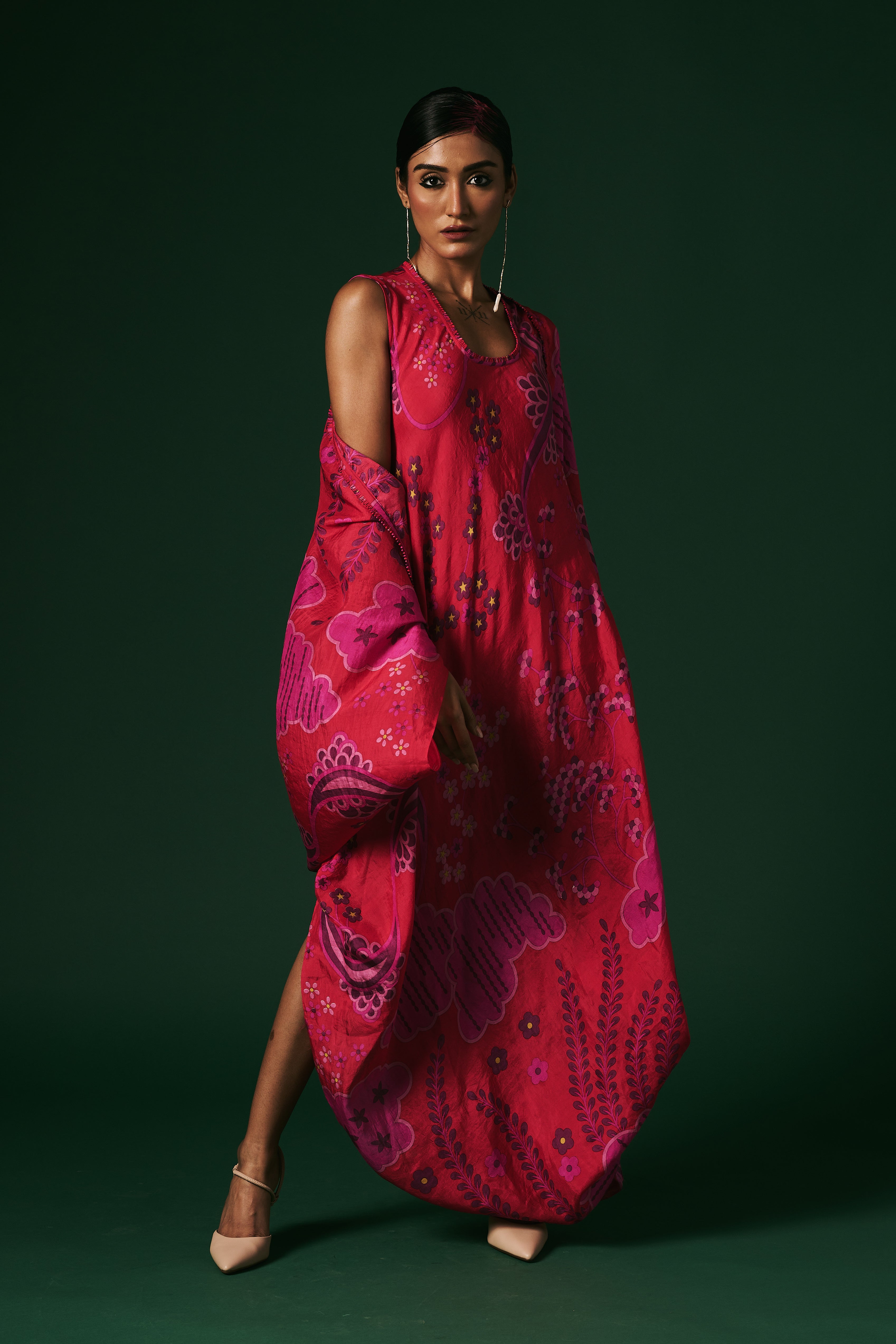 DRESS WITH CAPE