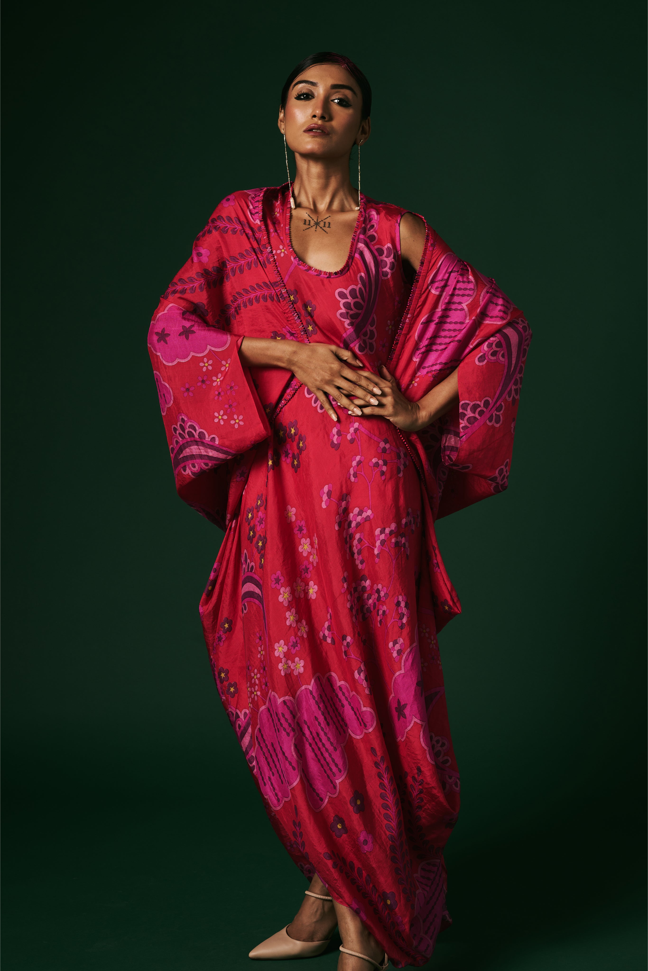 DRESS WITH CAPE