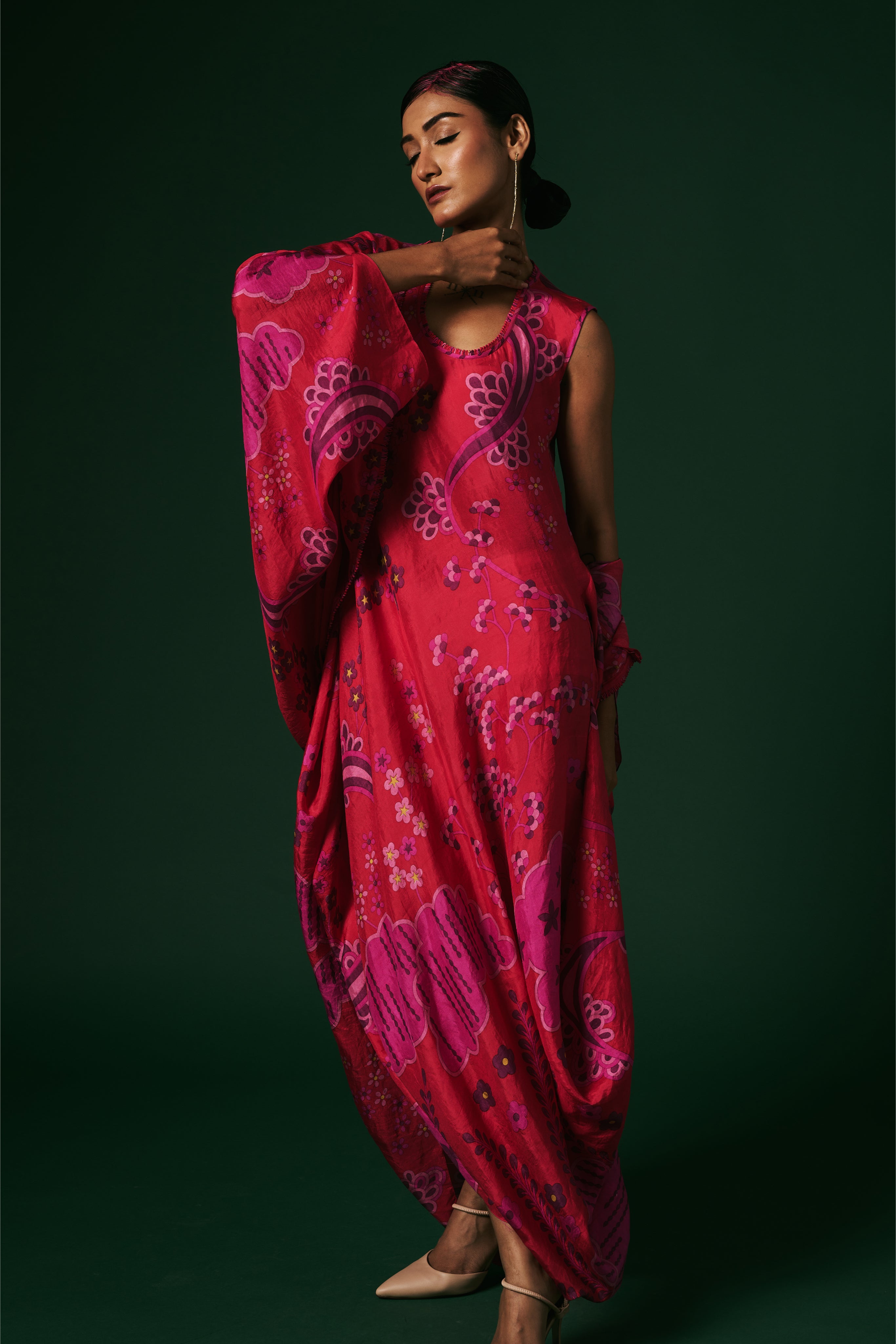 DRESS WITH CAPE