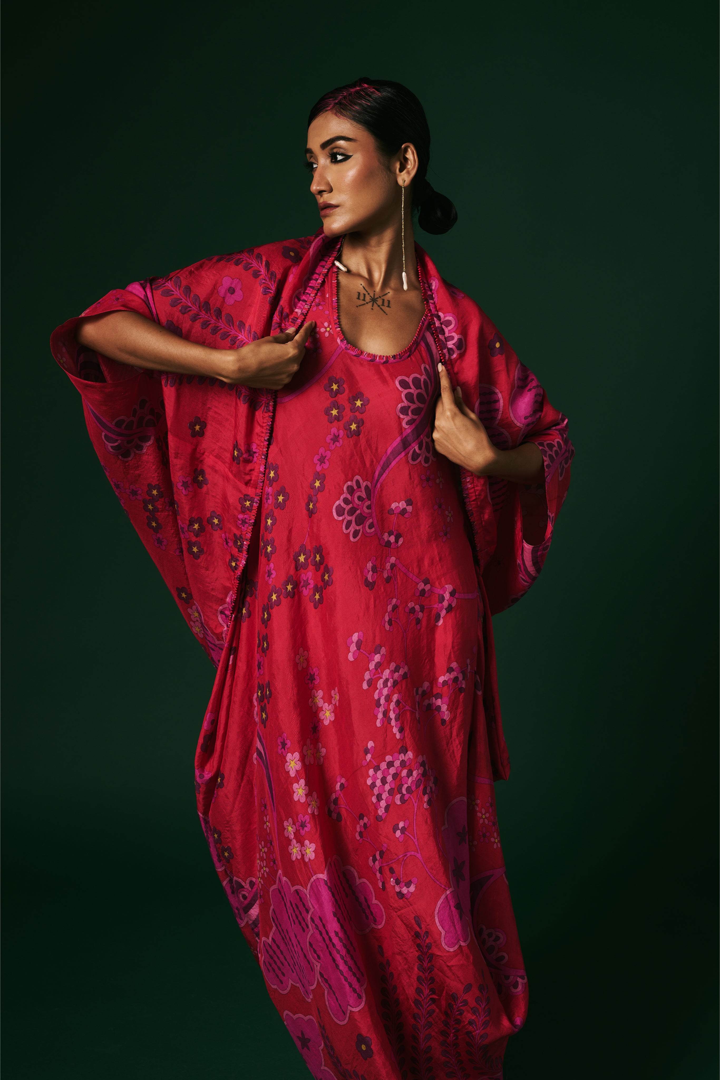 DRESS WITH CAPE