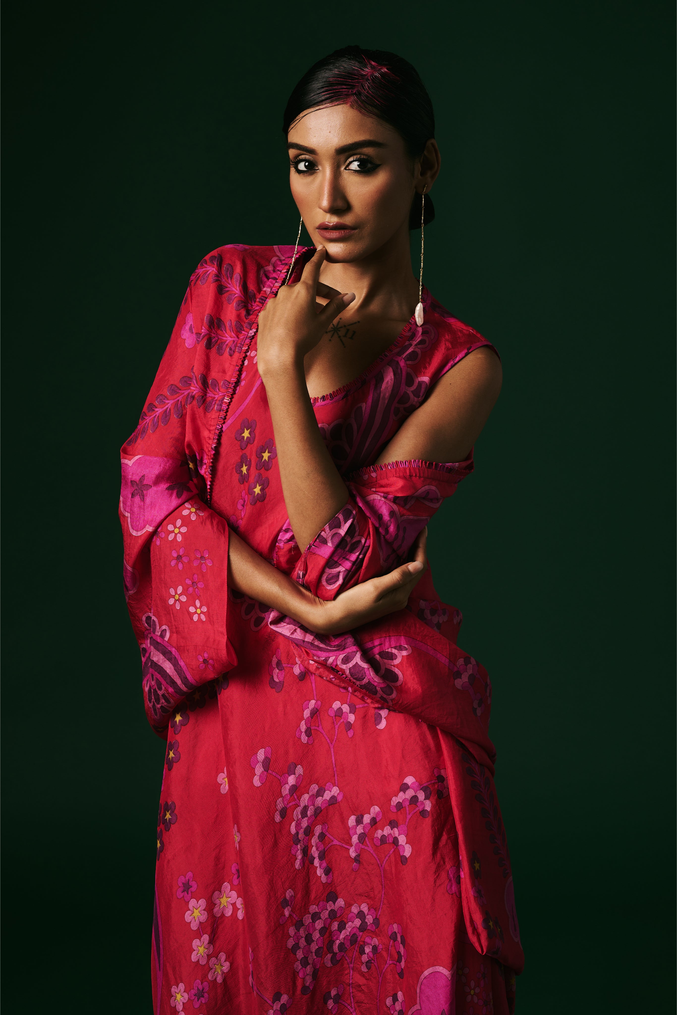 DRESS WITH CAPE
