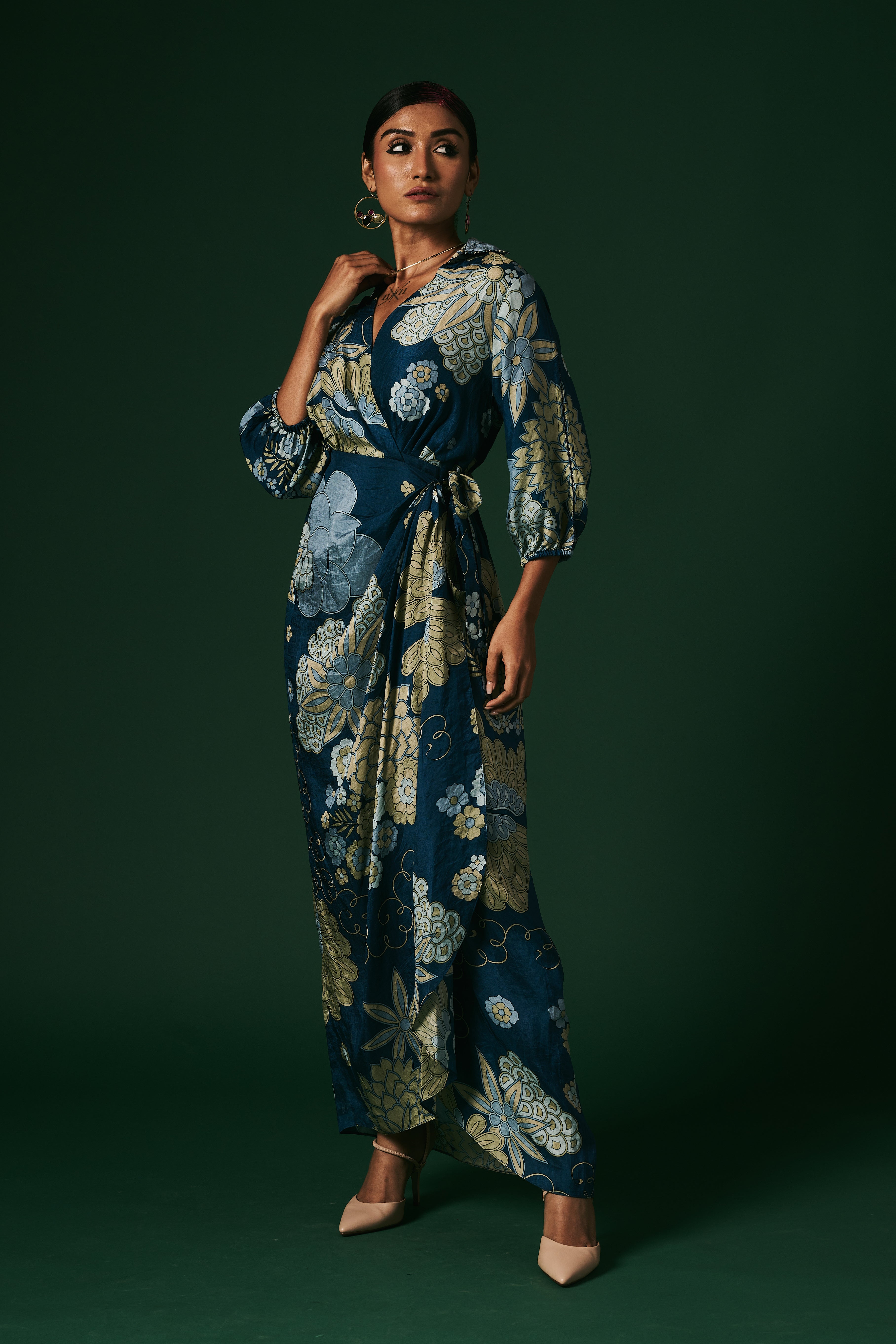 DRAPED WRAP DRESS