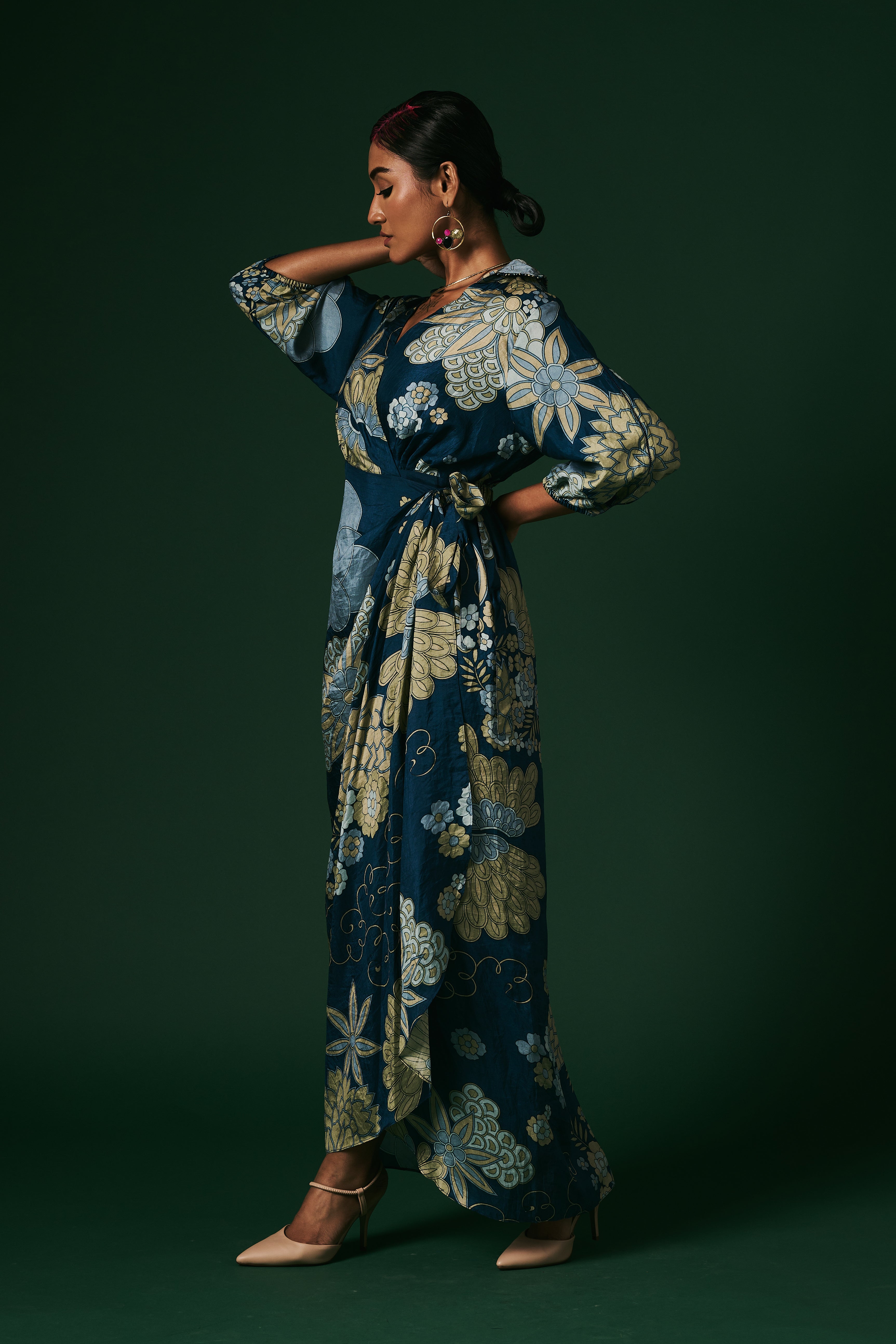 DRAPED WRAP DRESS