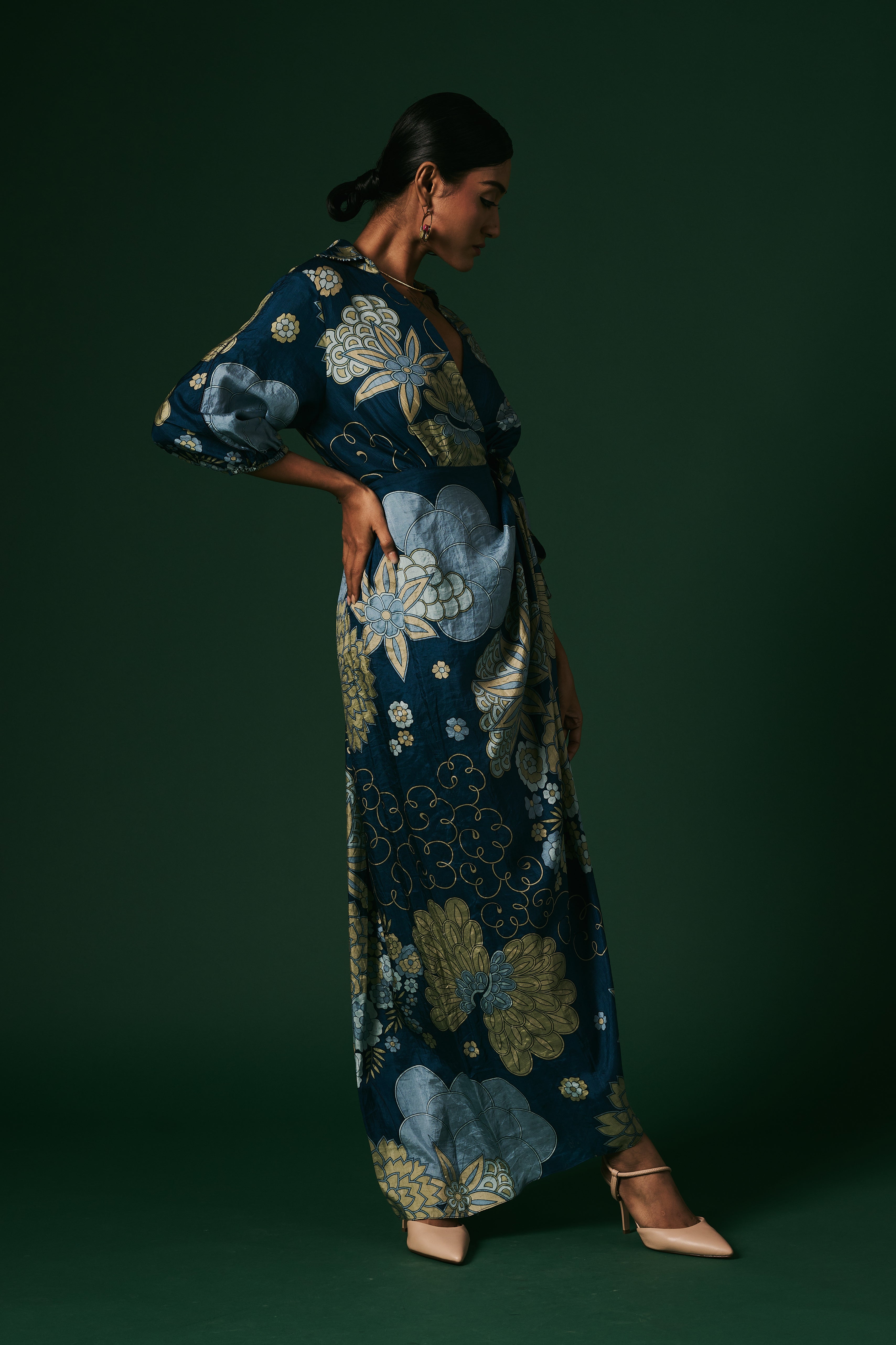 DRAPED WRAP DRESS