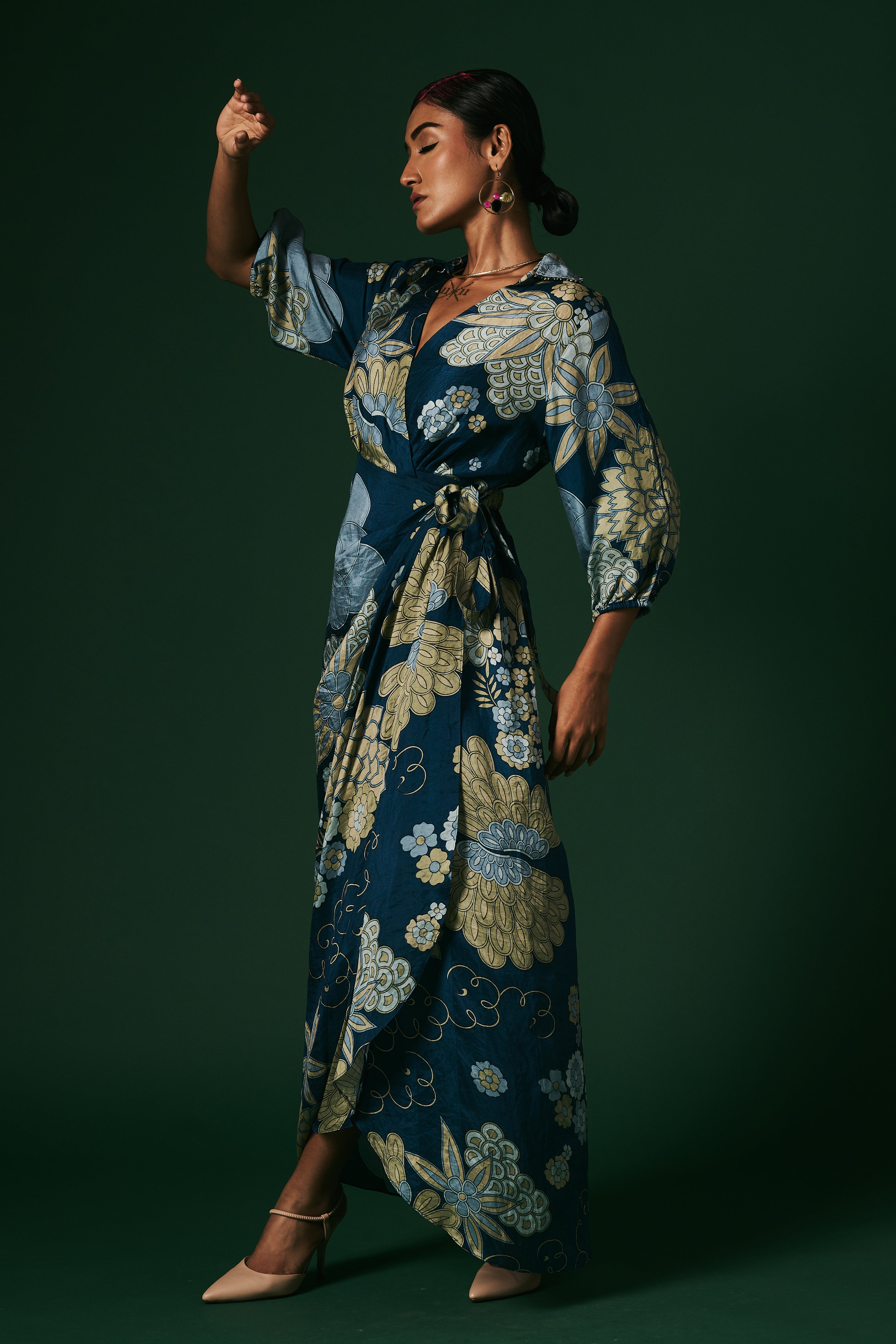 DRAPED WRAP DRESS