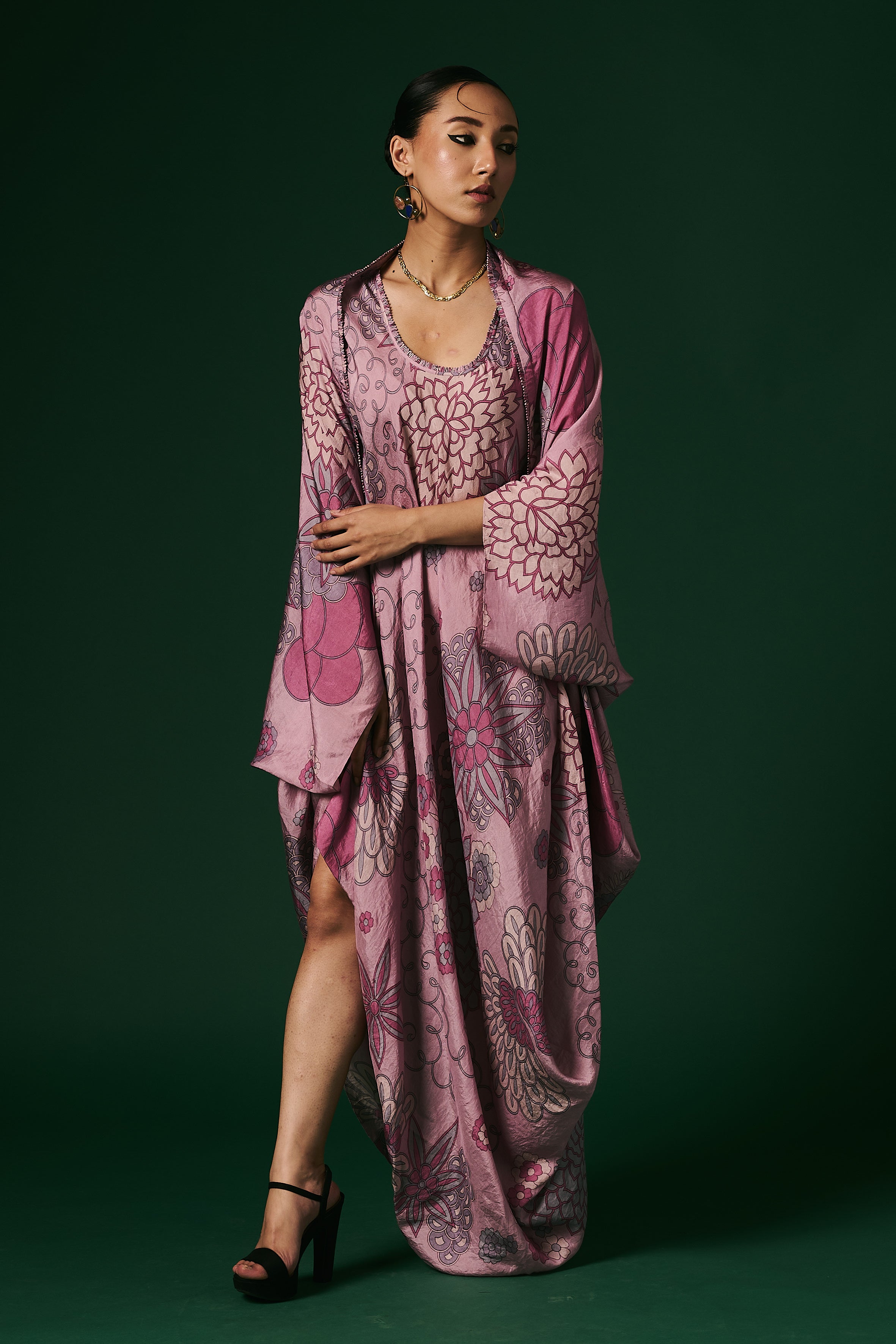 DRESS WITH CAPE