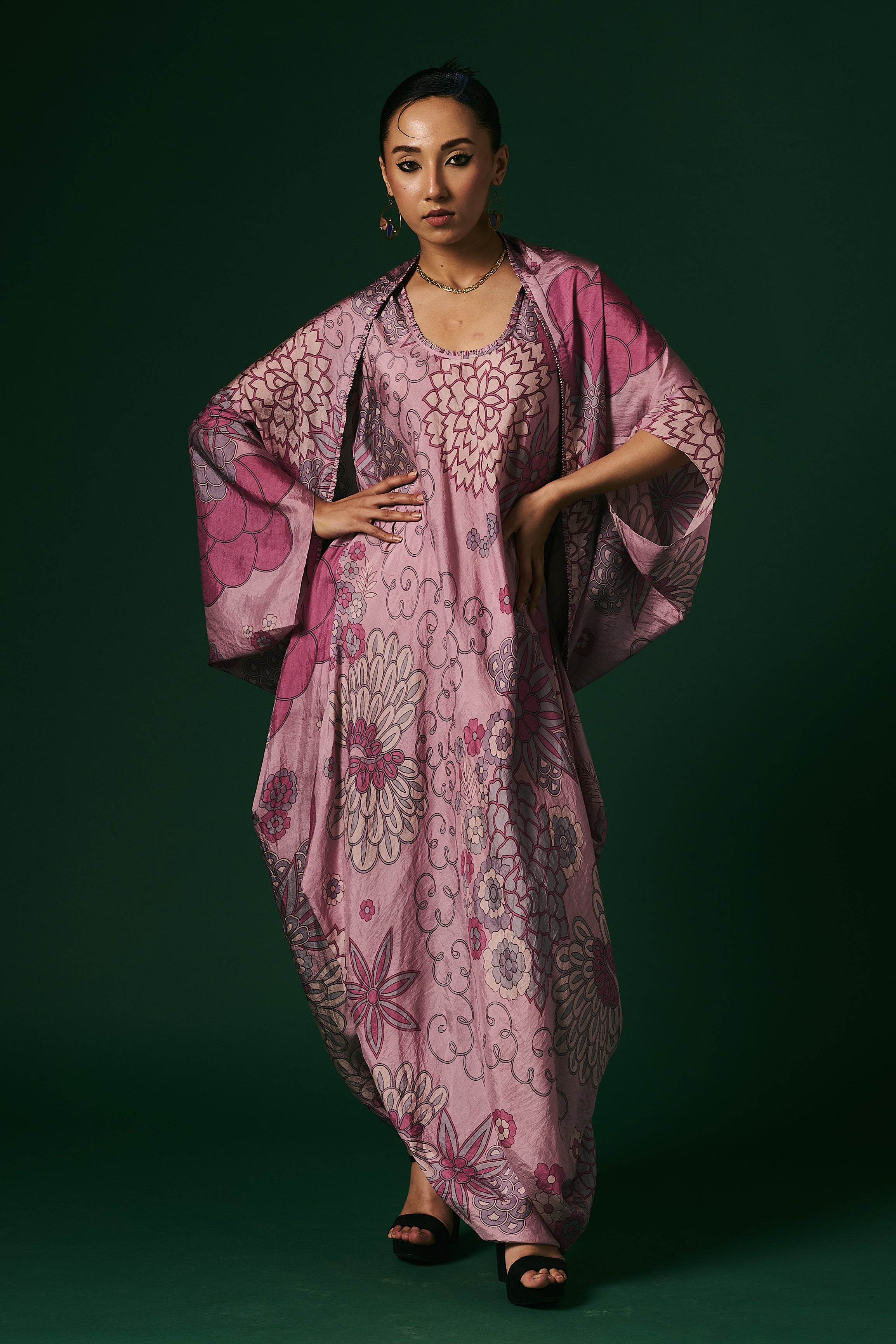 DRESS WITH CAPE