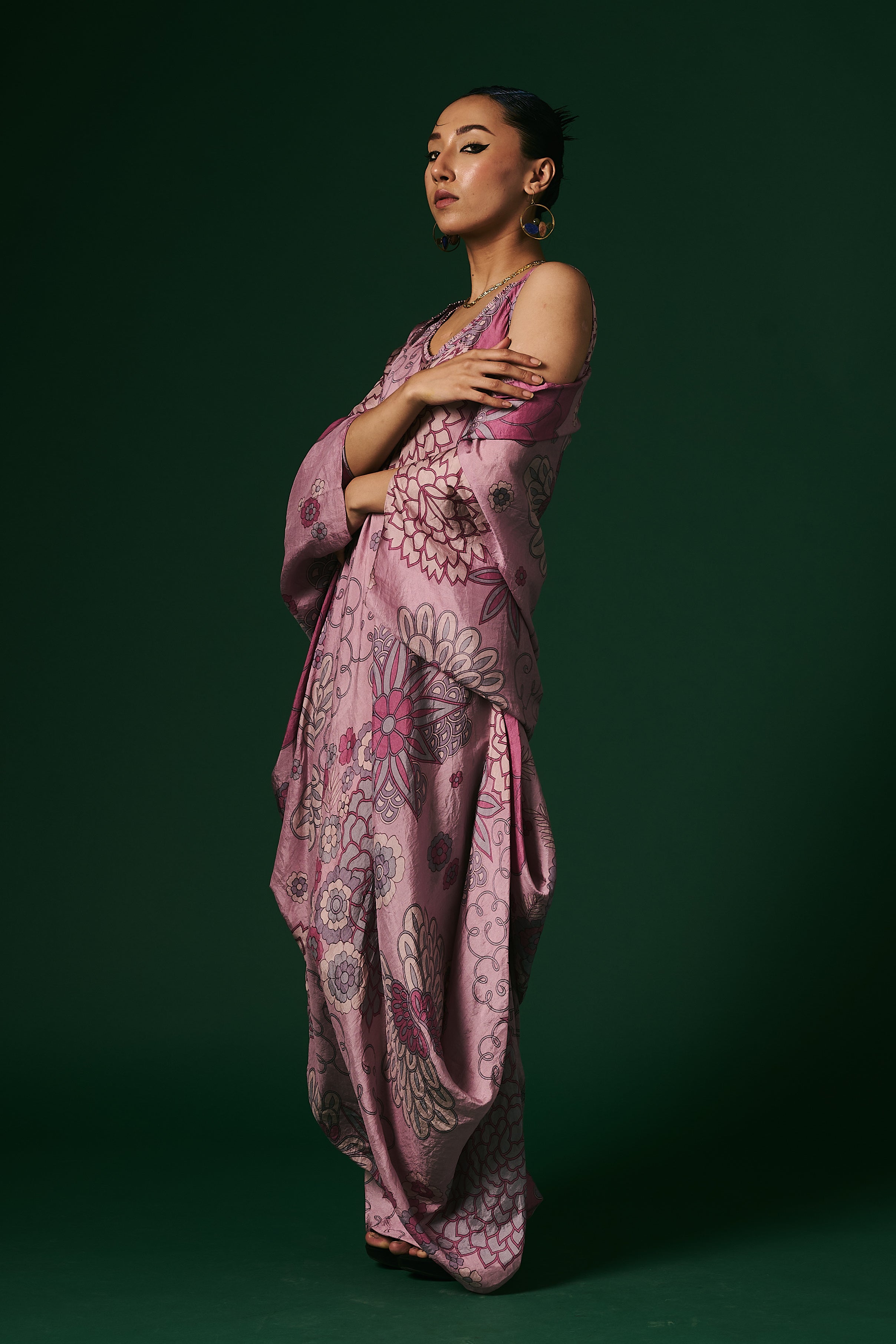 DRESS WITH CAPE