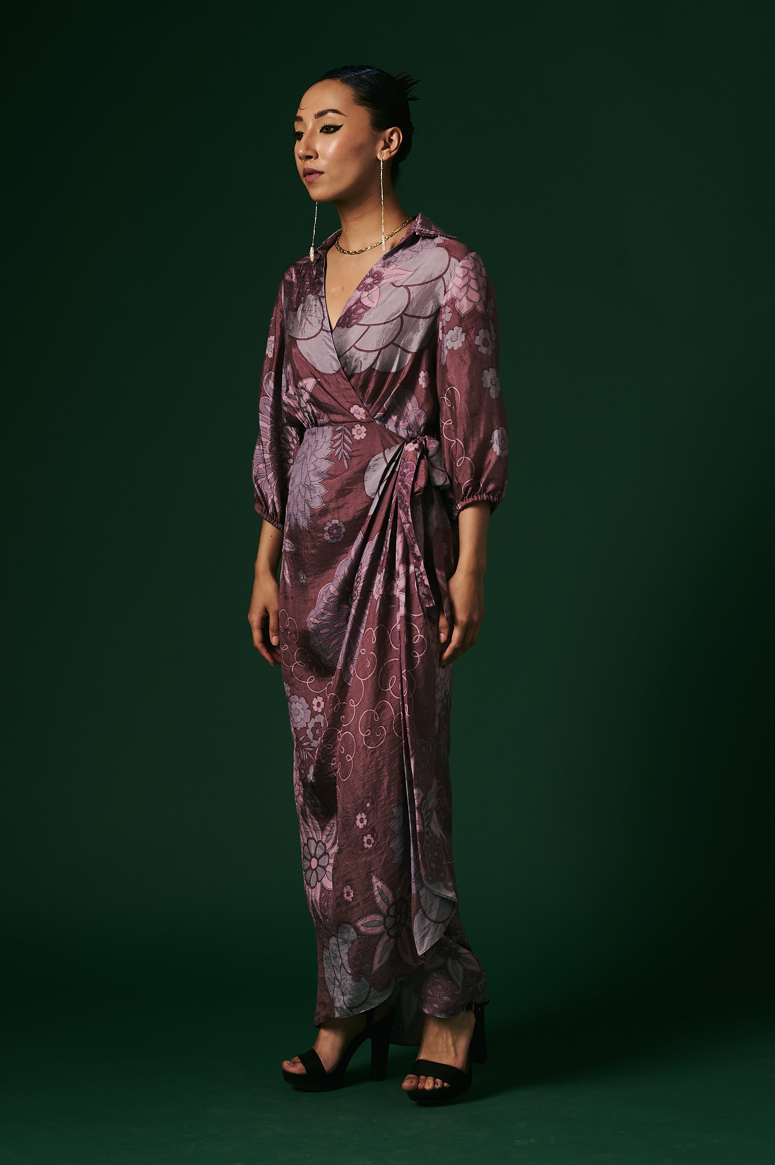 DRAPED WRAP DRESS