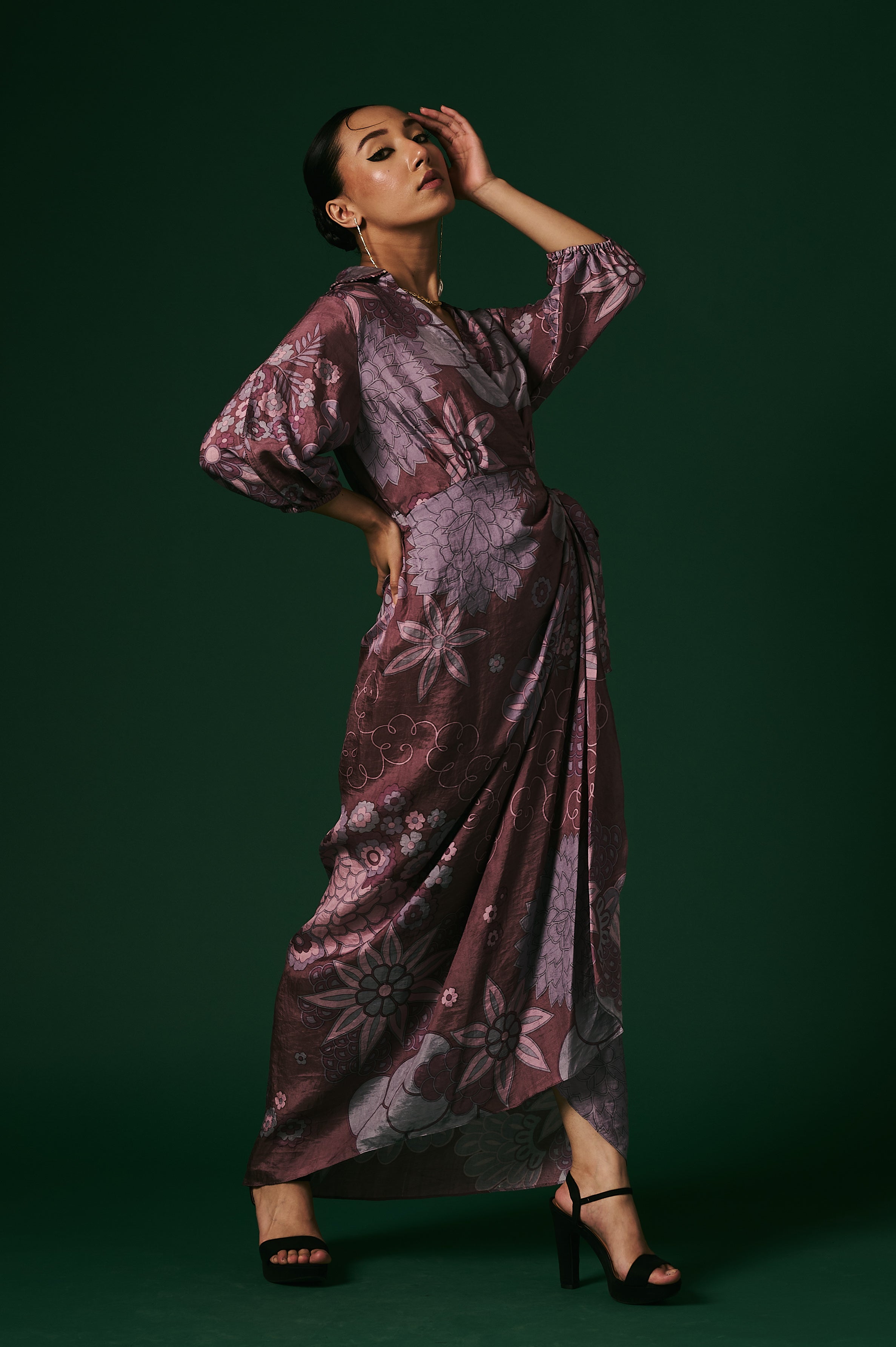 DRAPED WRAP DRESS