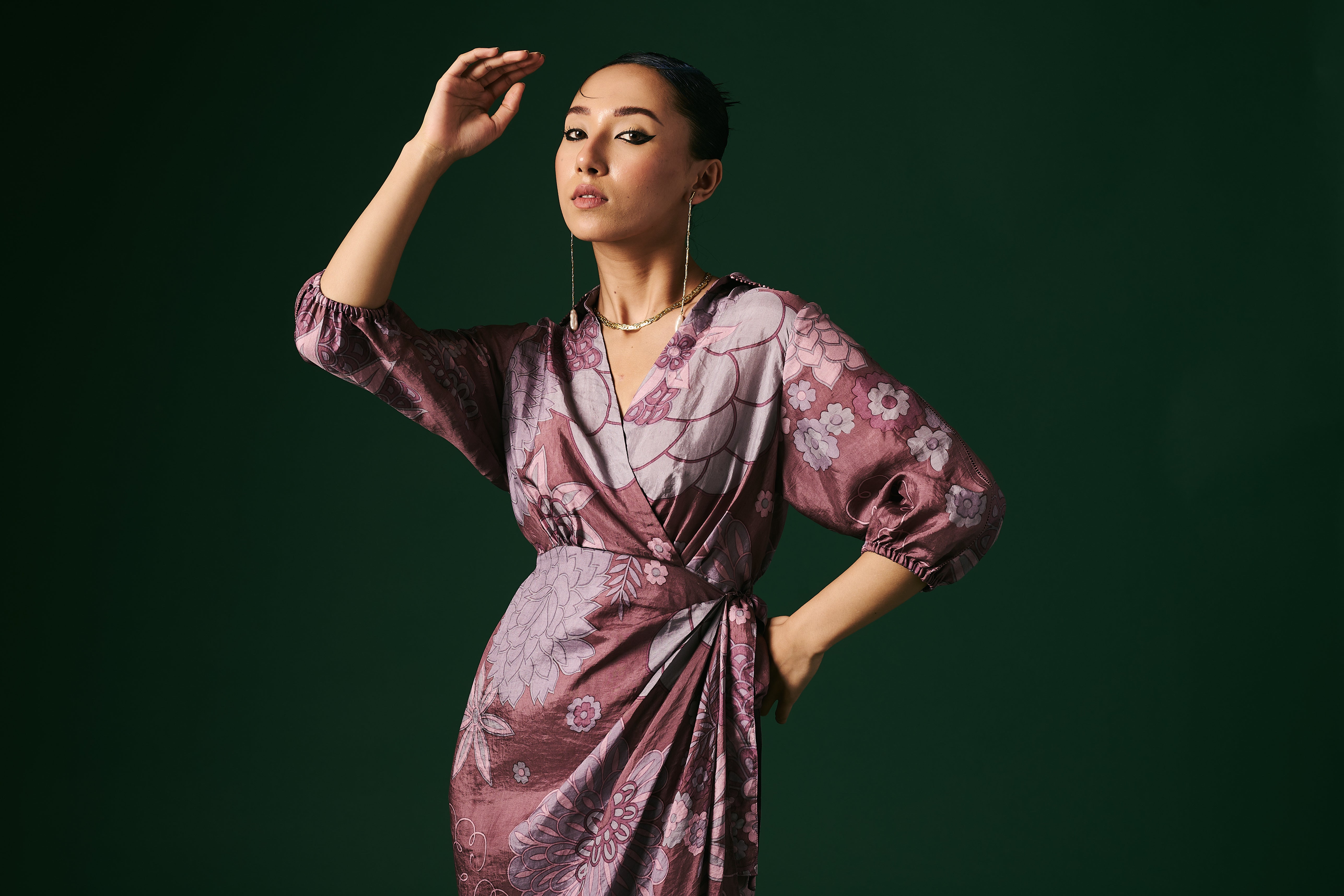 DRAPED WRAP DRESS