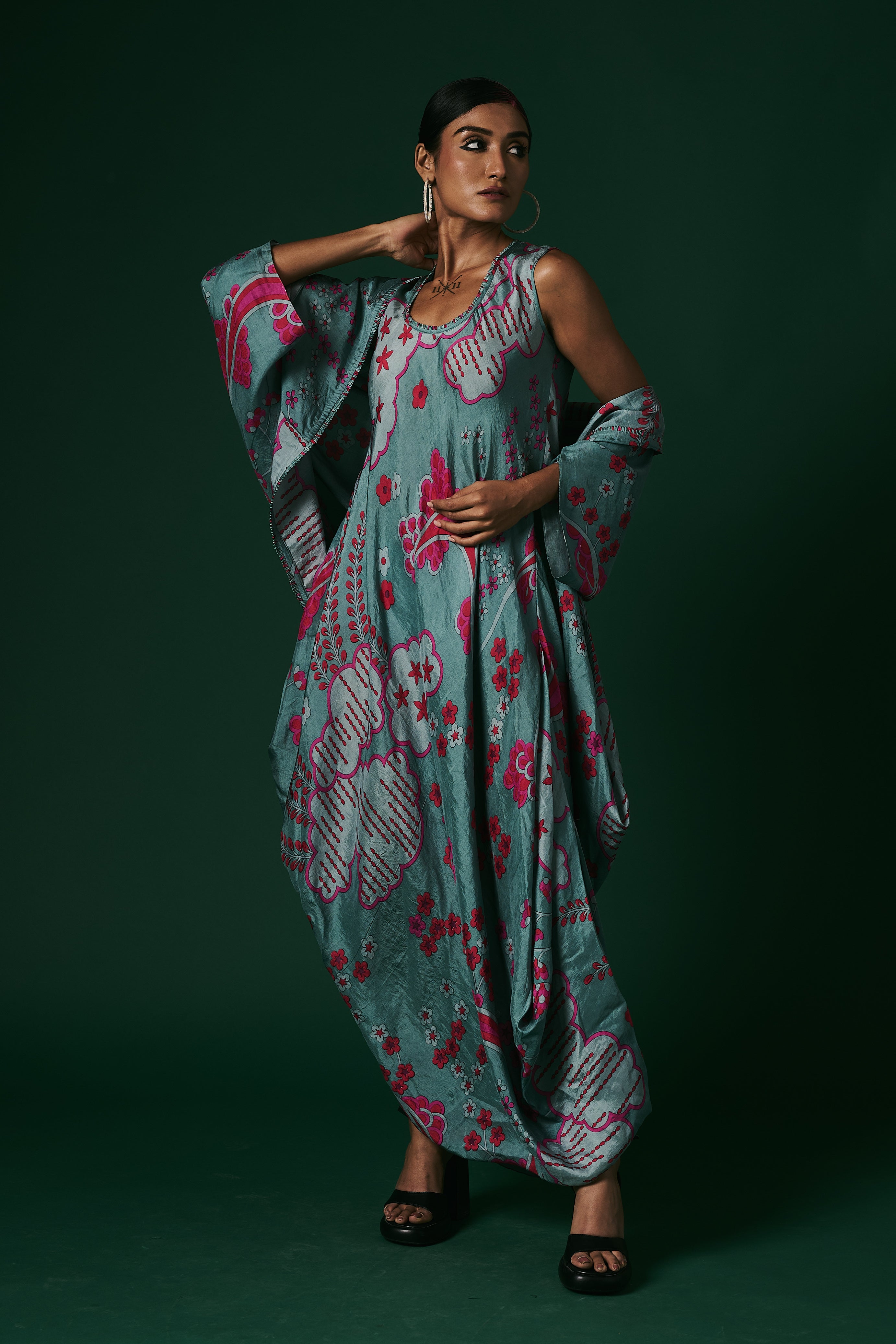 DRESS WITH CAPE