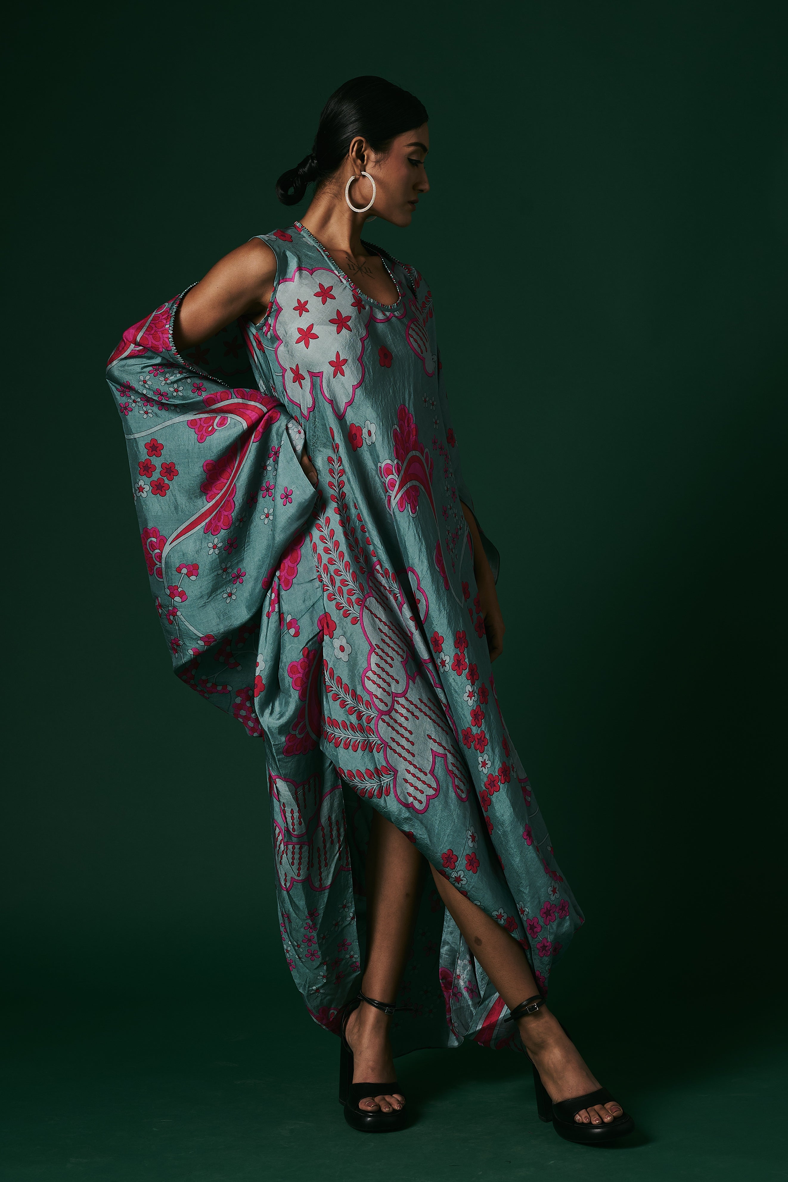 DRESS WITH CAPE