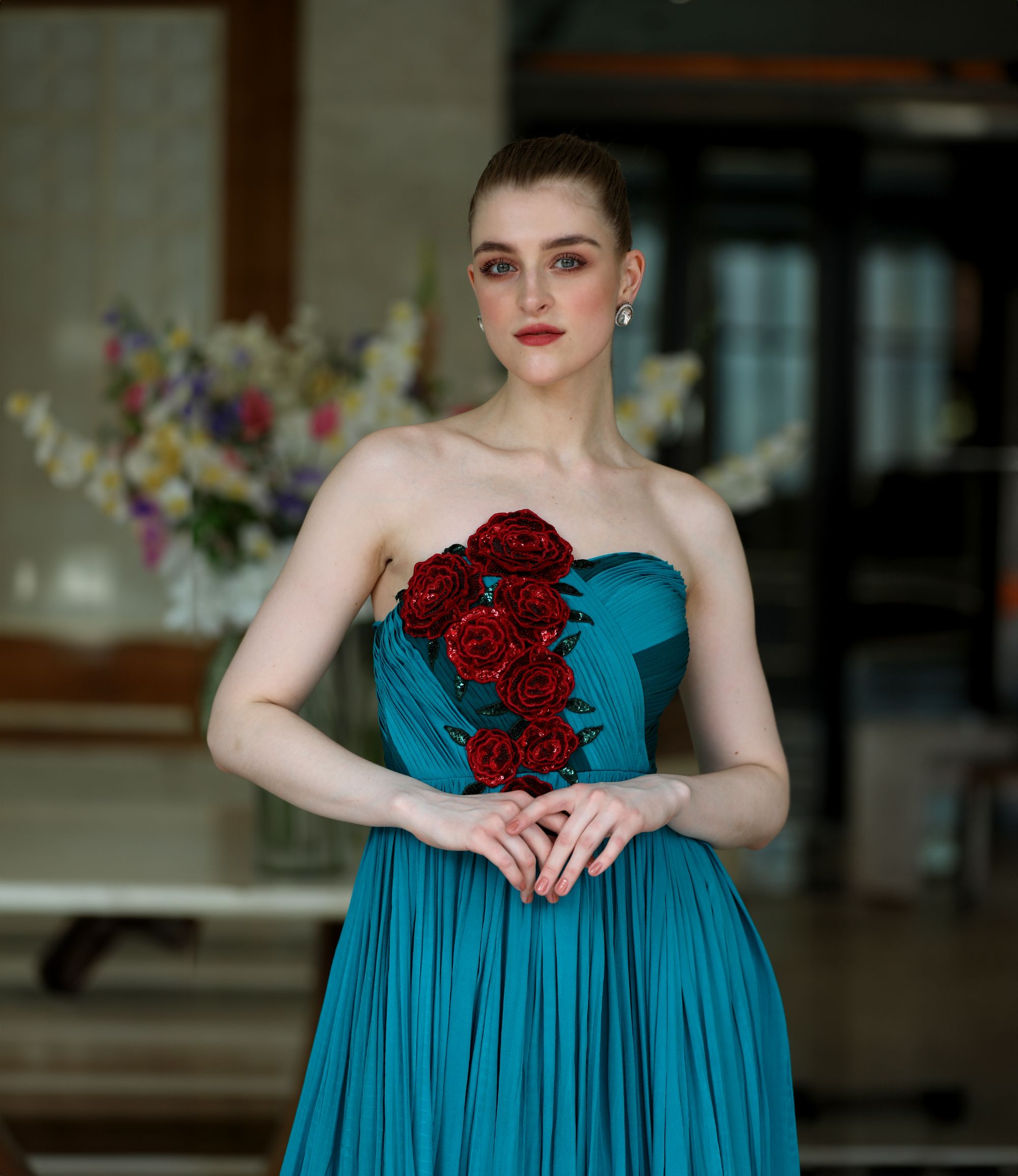 Crepe Silk - Blue Green Ombre