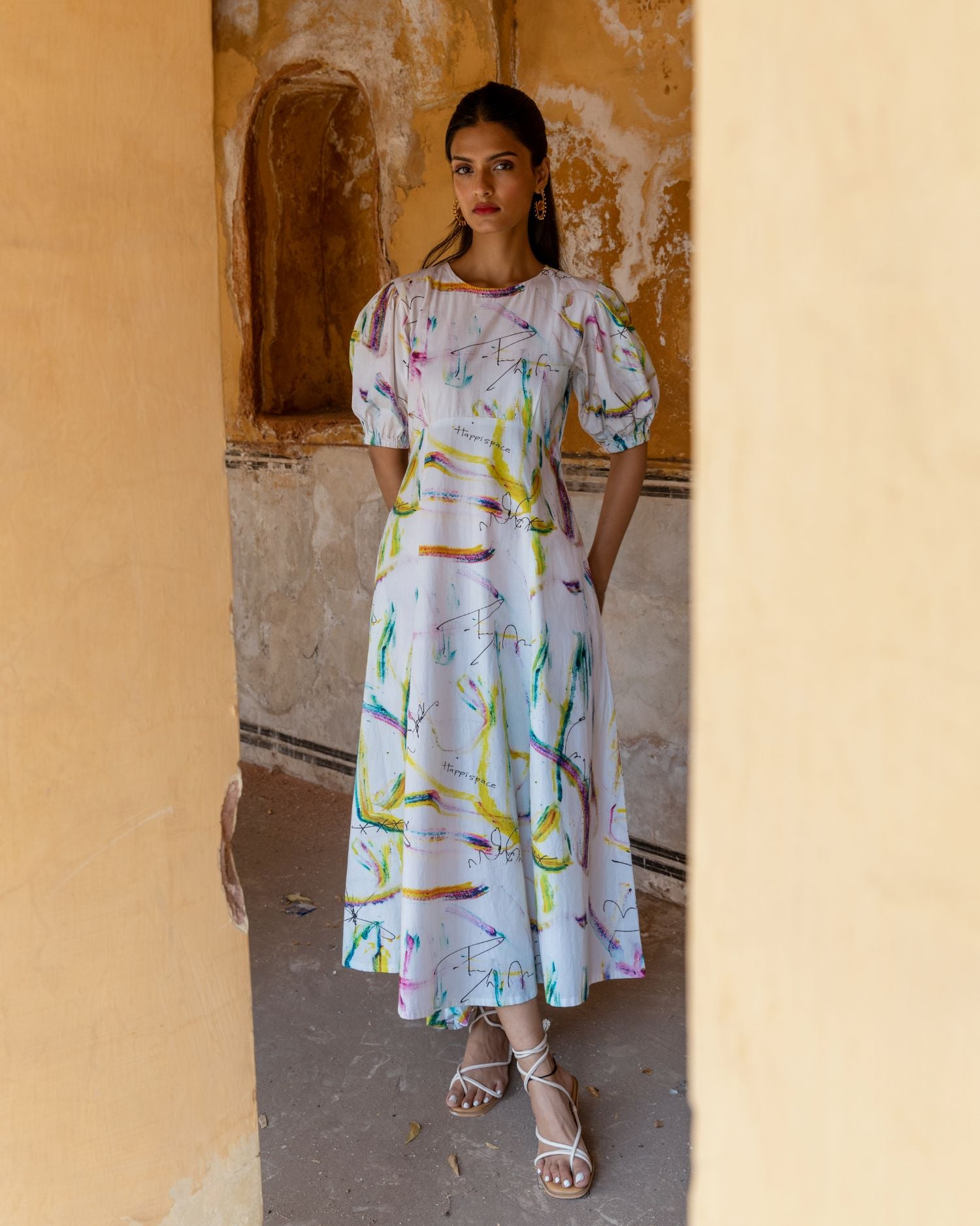 Poppins Dress in Paint Bucket Print