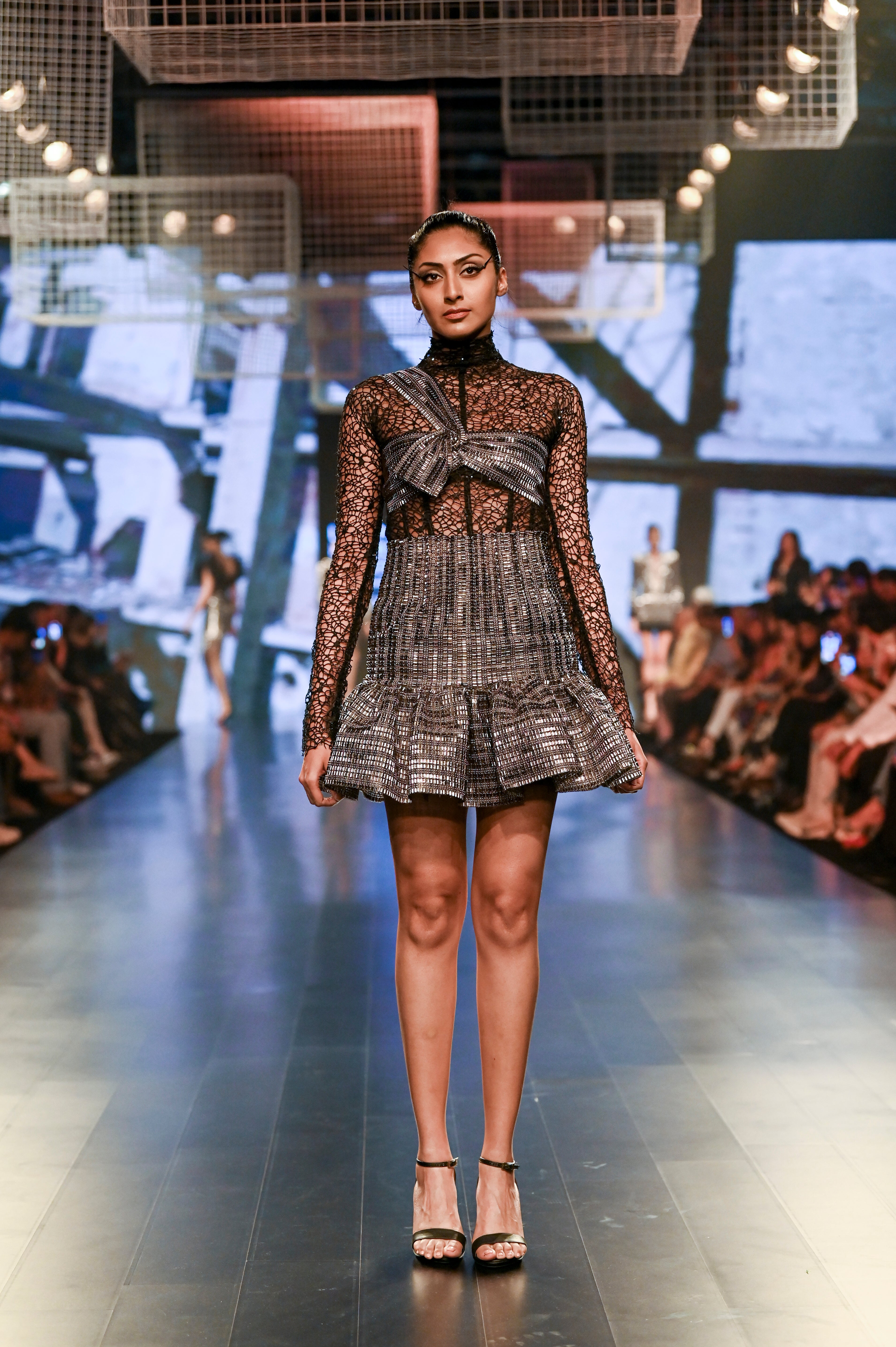 SCINTILLA KNOT CROP, BODYSUIT AND TRUMPET SKIRT SET