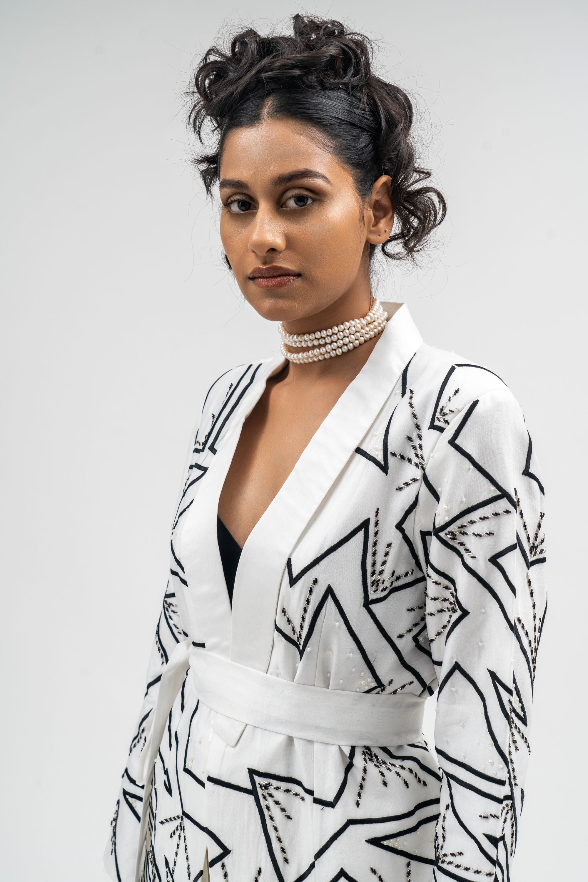 Chanderi Blazer Set