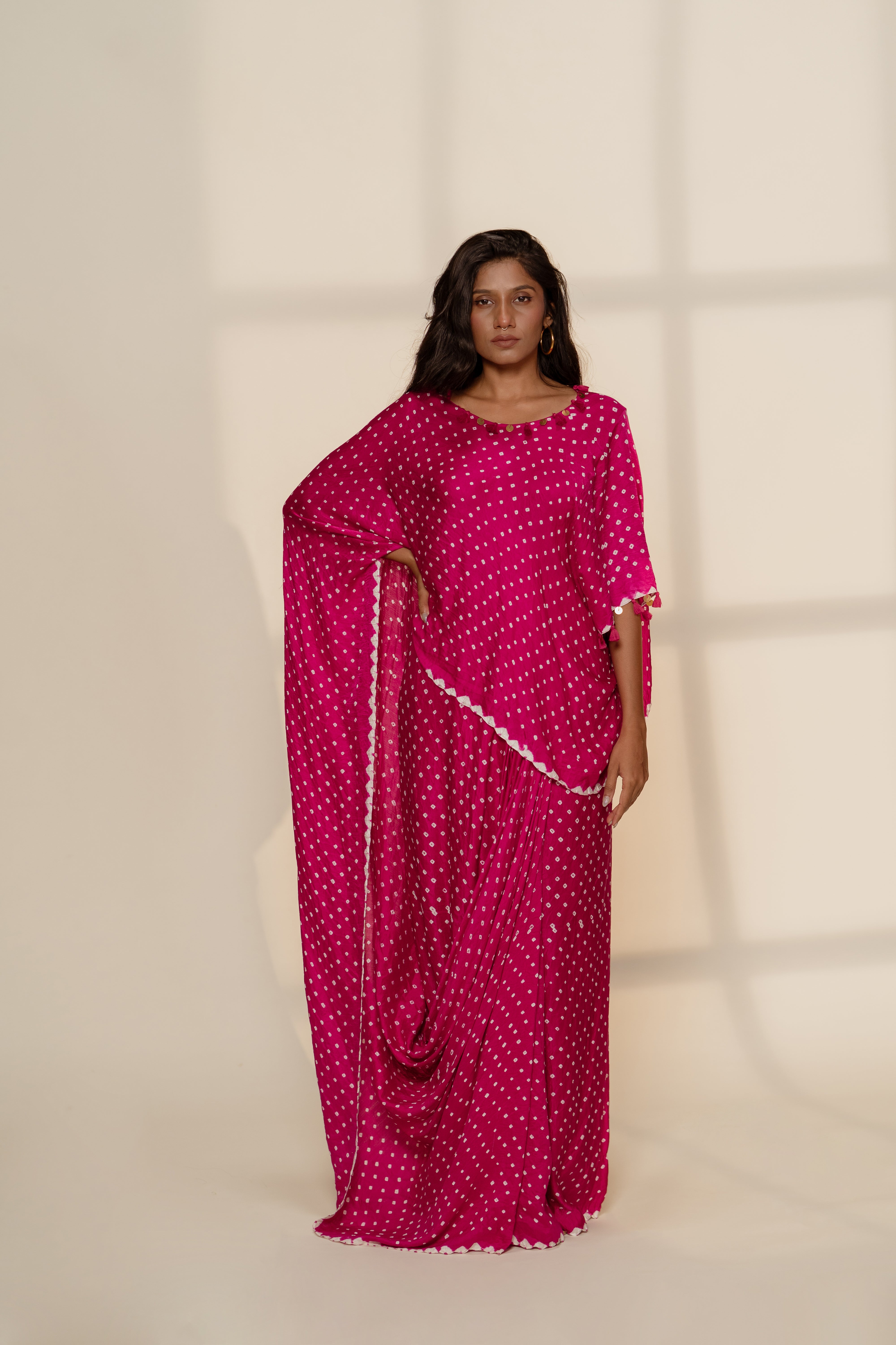 CAPE SAREE,PINK