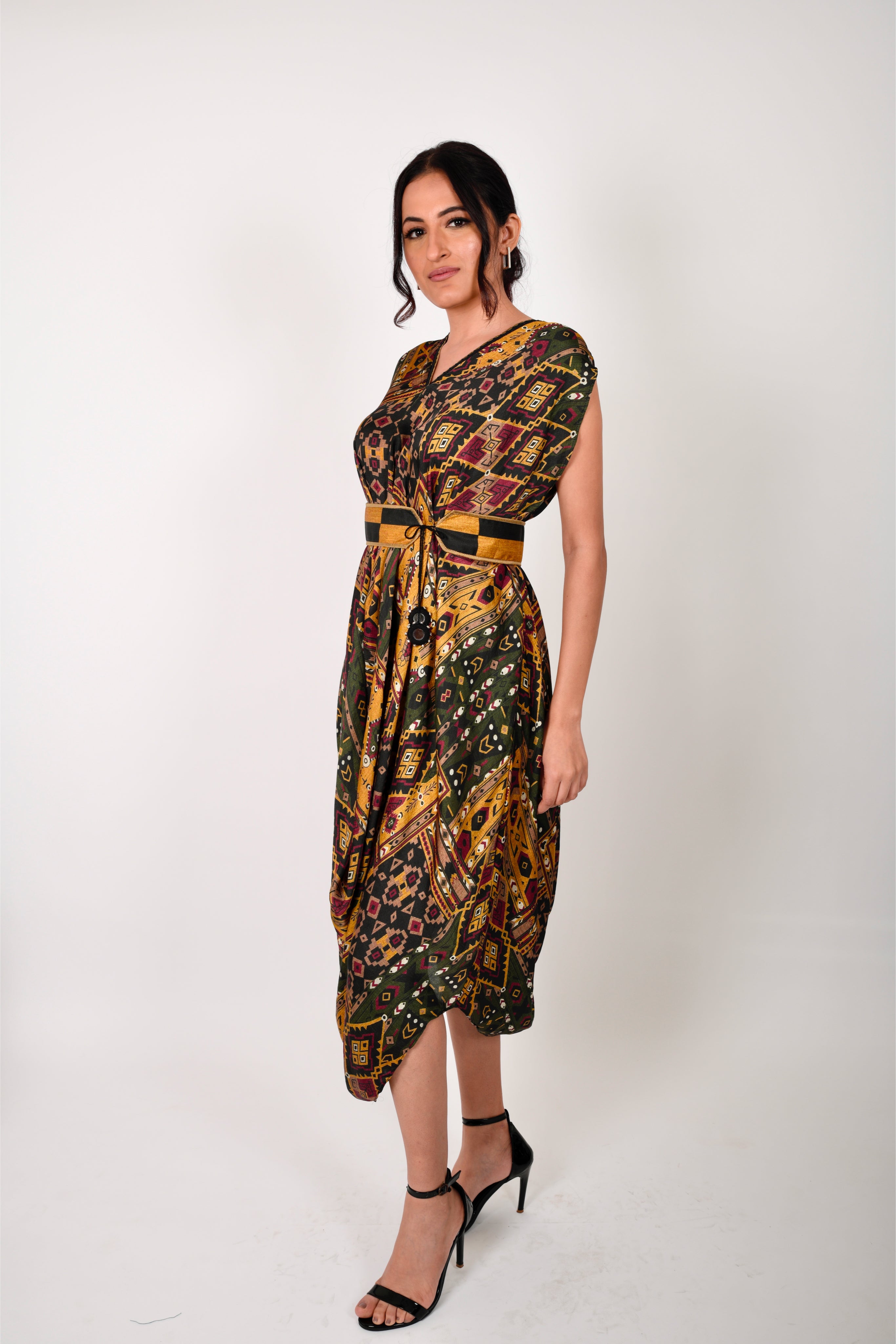 KAFILLA COWL BELT DRESS
