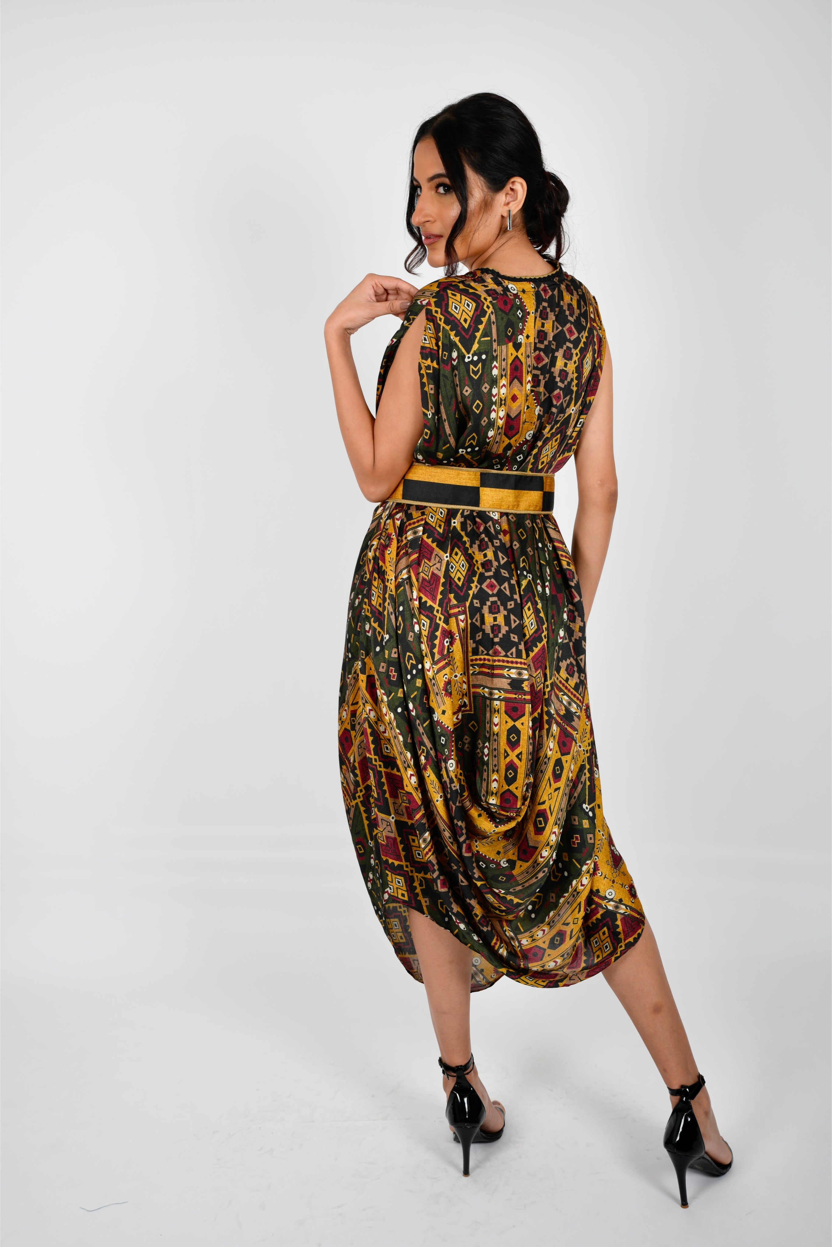 KAFILLA COWL BELT DRESS