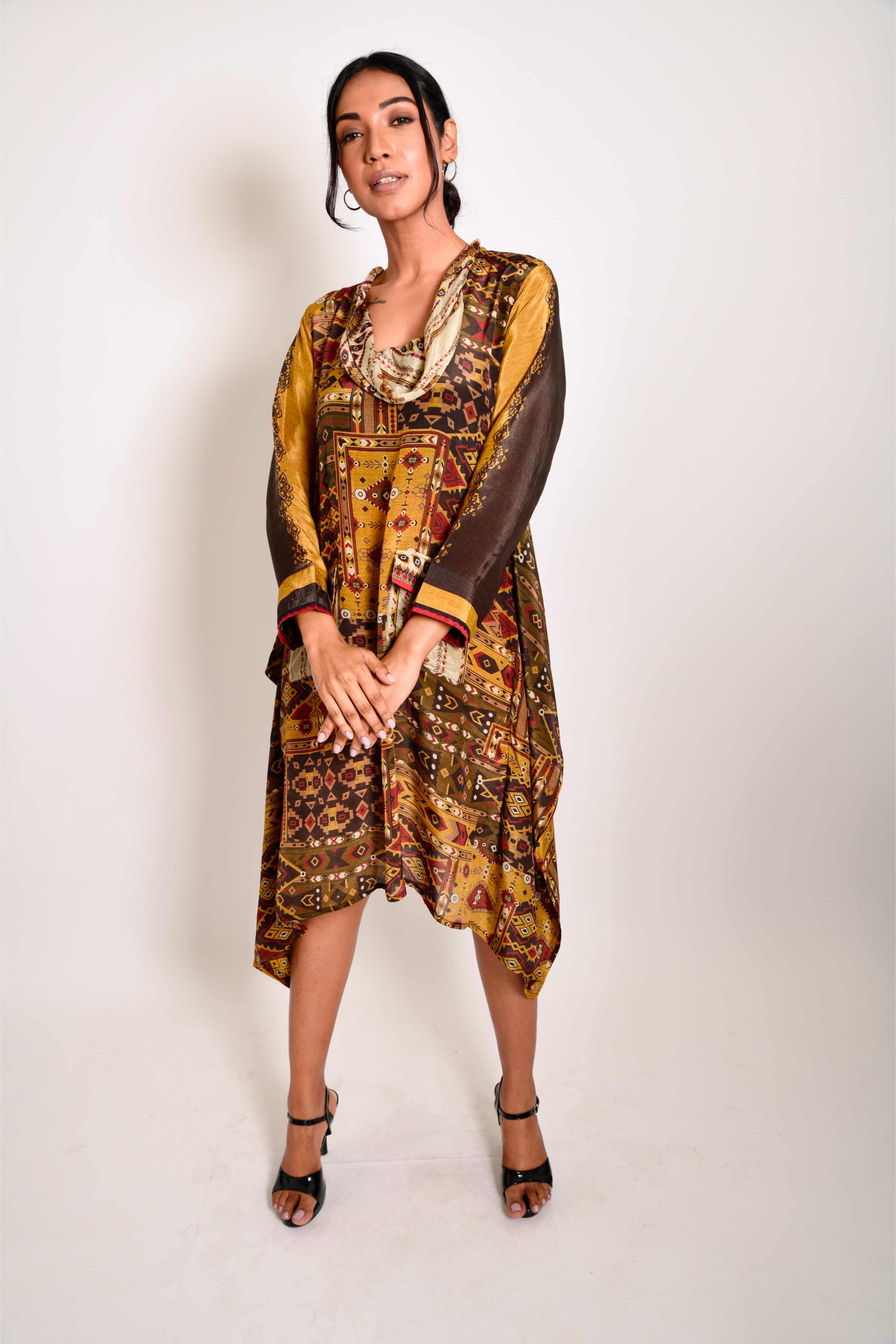 KAFILLA COWL POCKET DRESS