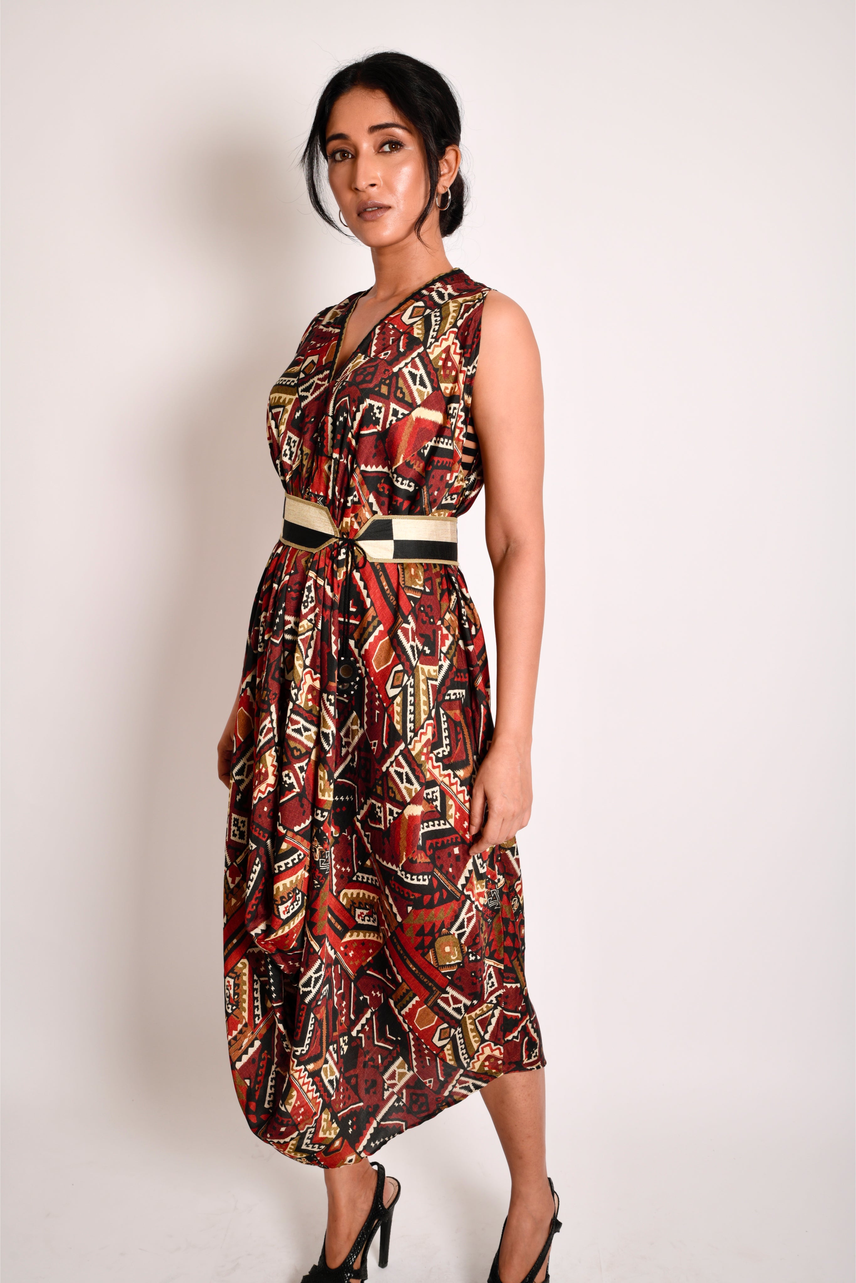 KAFILLA COWL BELT DRESS
