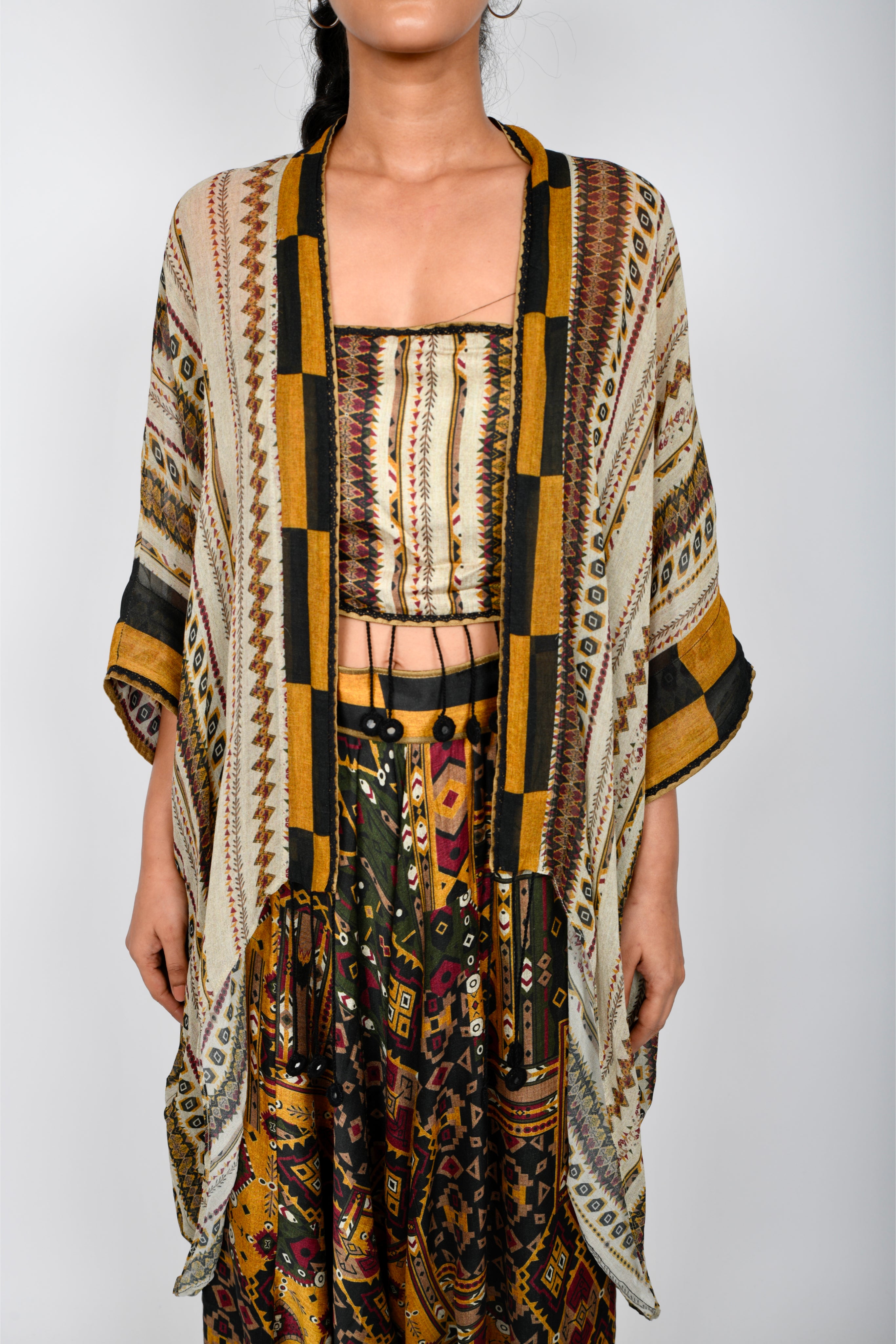 KAFILLA CAPE BUSTIER AND TURKISH SET