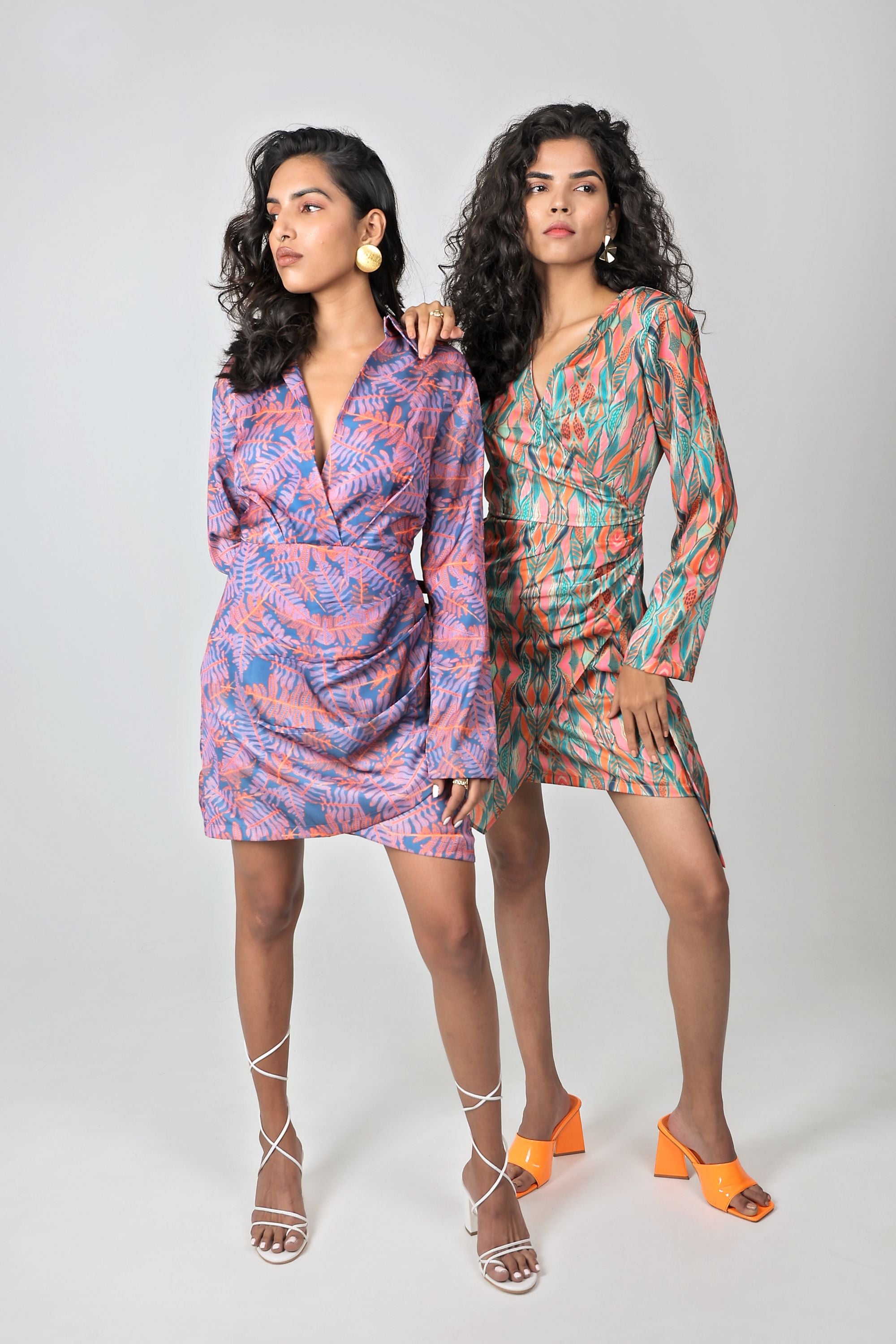 Blu-orange skirt dress