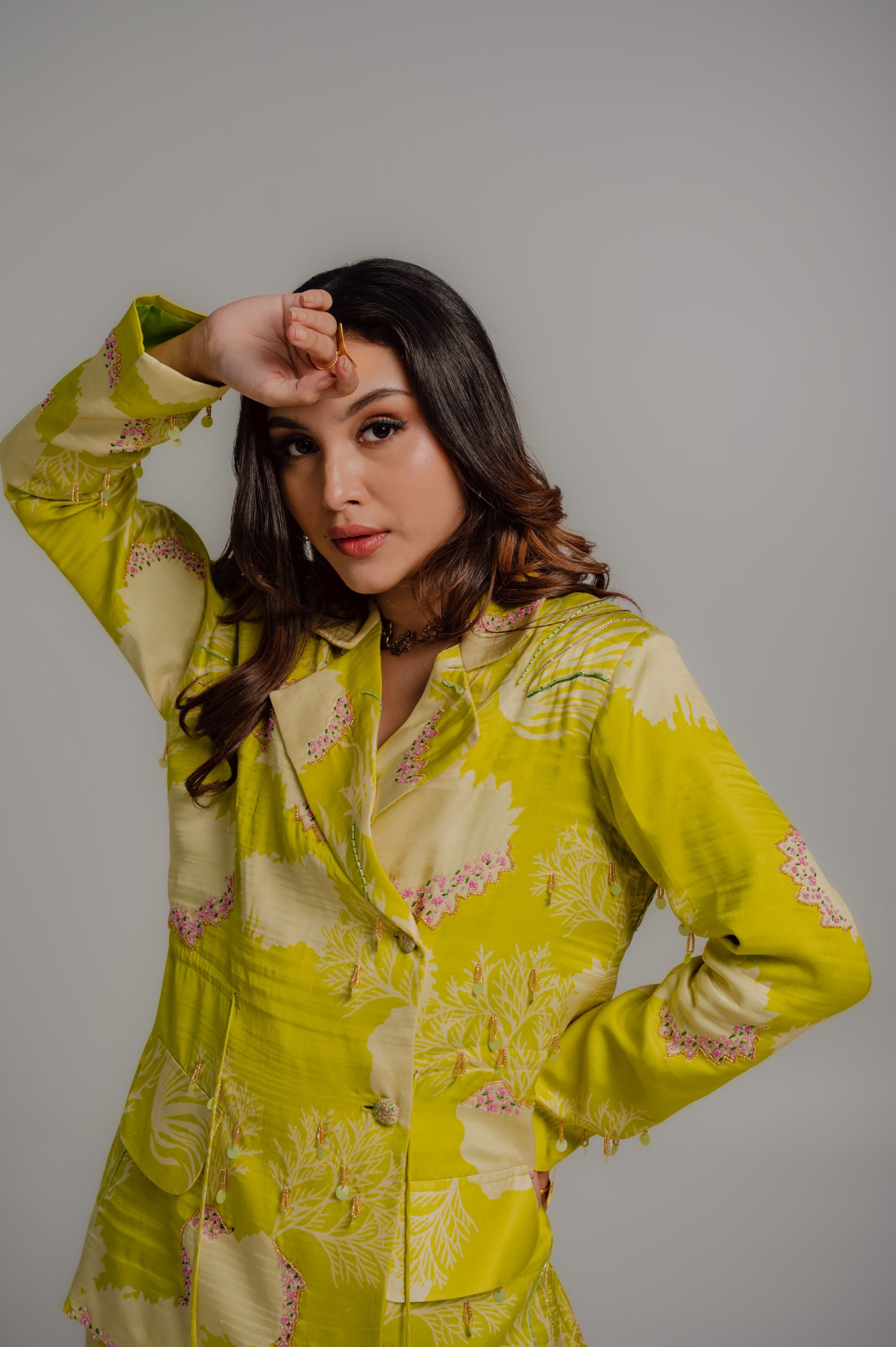 Lime Green Blazer Set