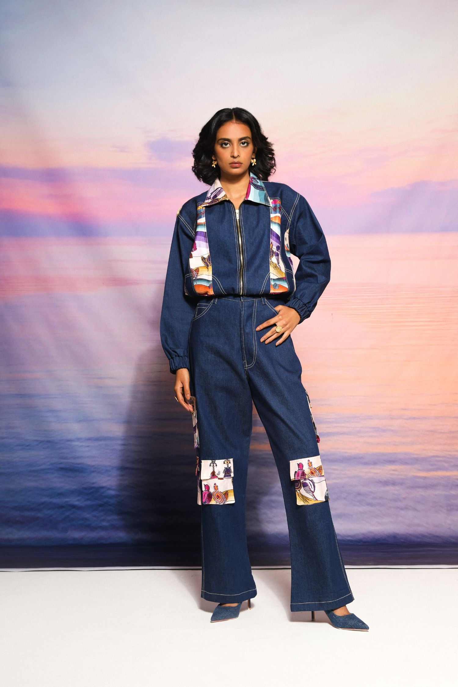 Leher Bomber Jacket Set