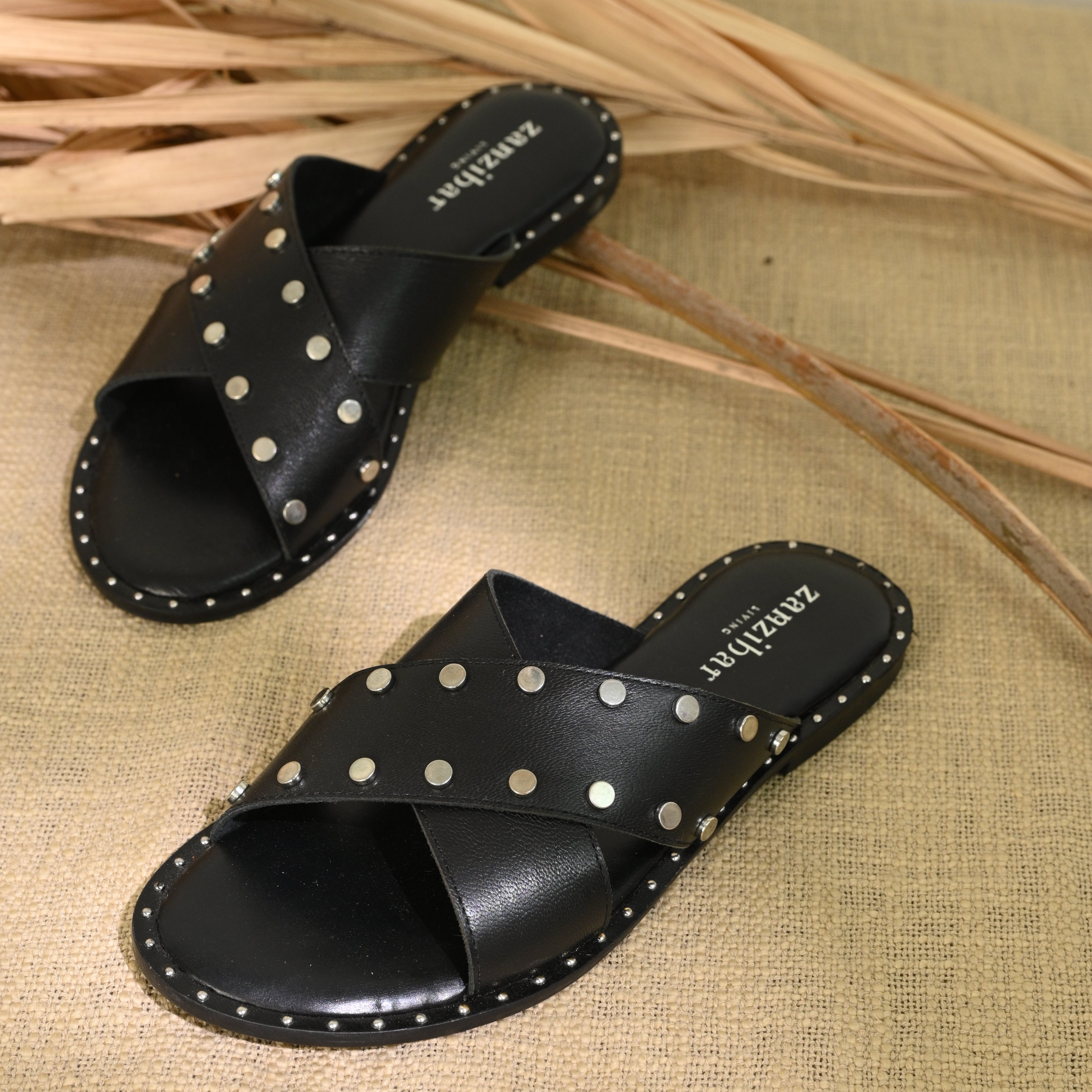 Female Footwear - Black & Silver