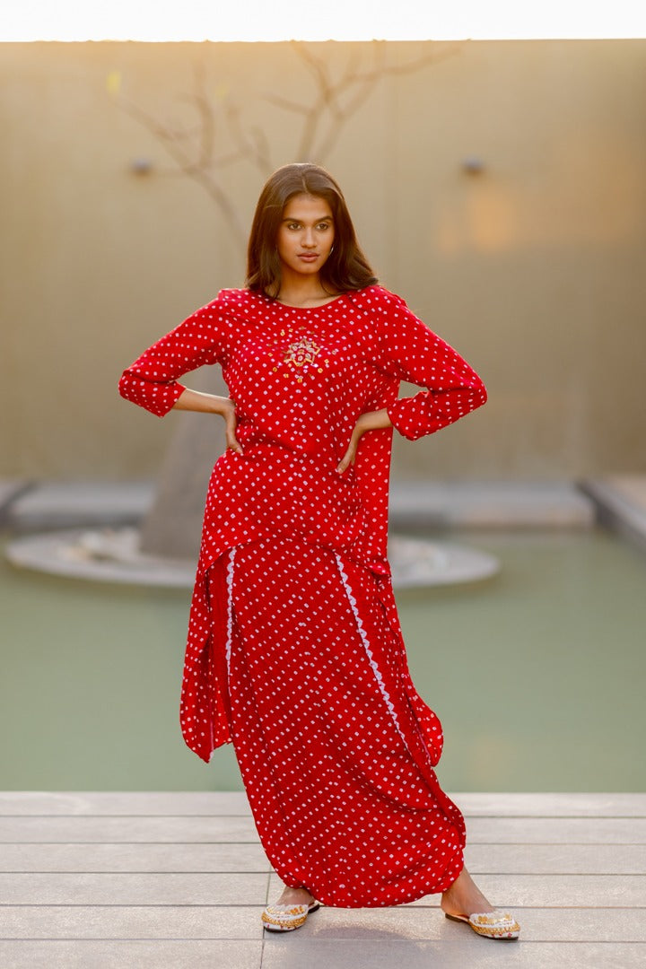 ASYMMETRICAL OVERLAP DHOTI SET