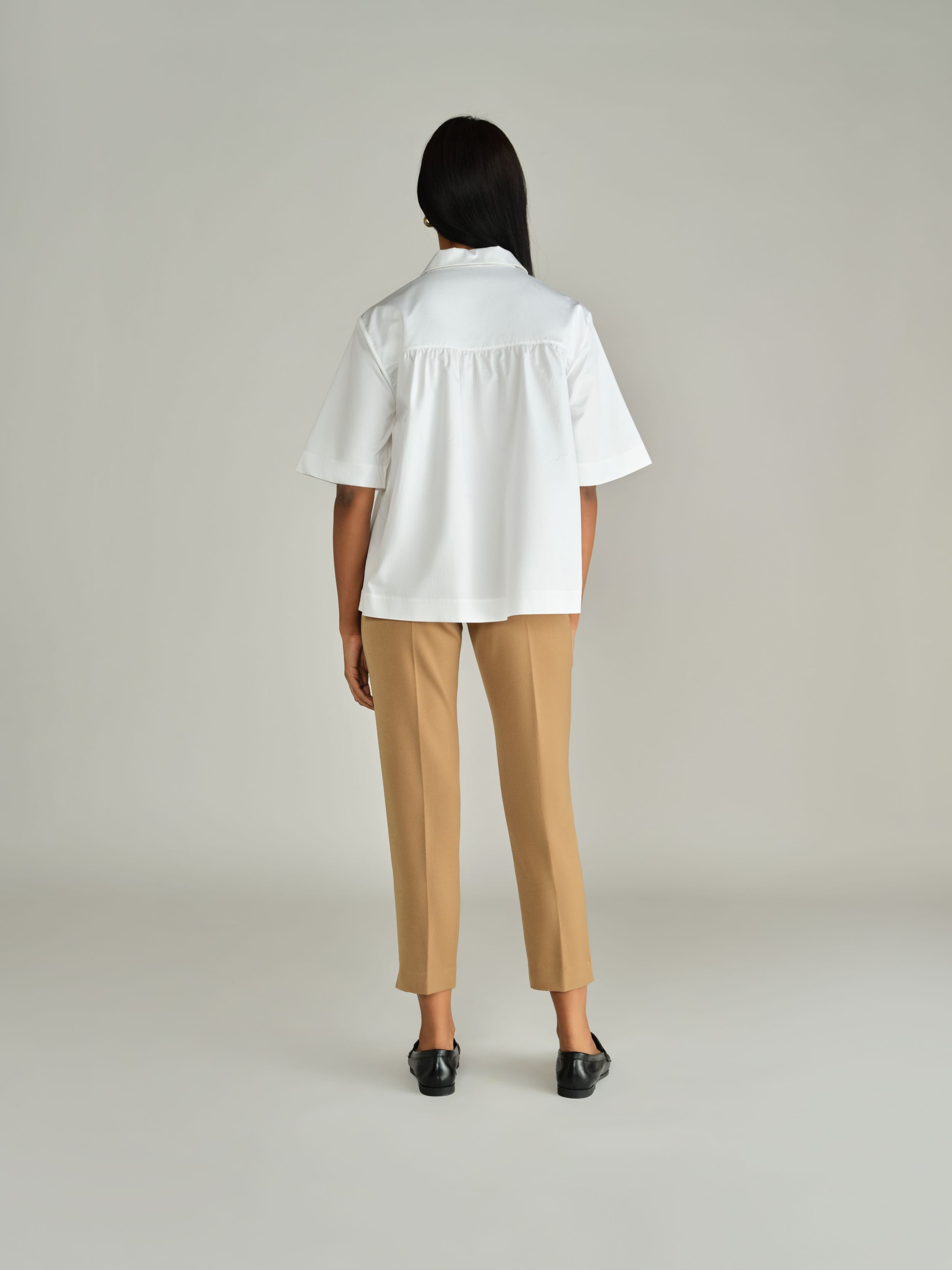 White Egyptian Cotton Bowling Shirt