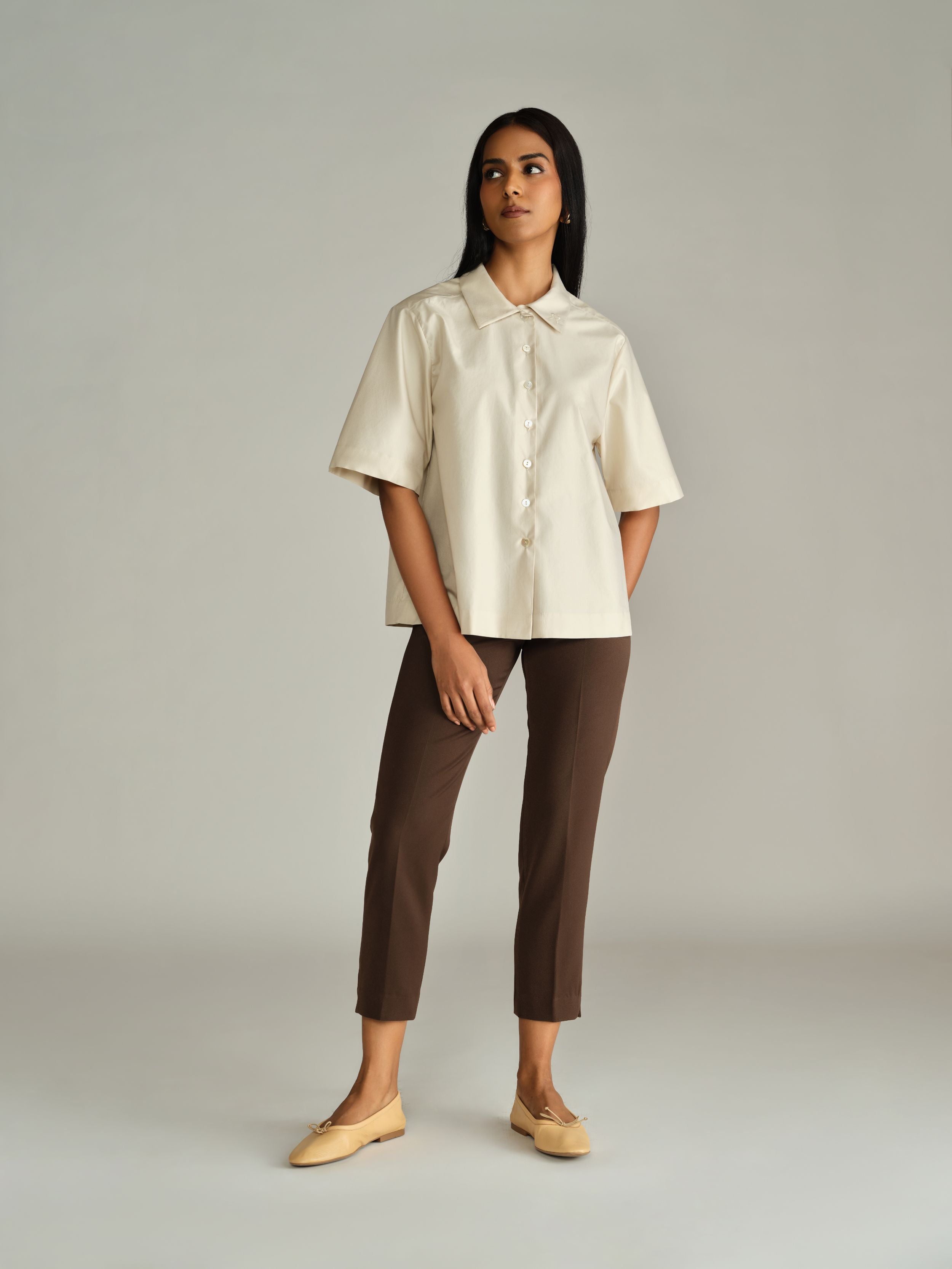 Fawn Egyptian Cotton Bowling Shirt
