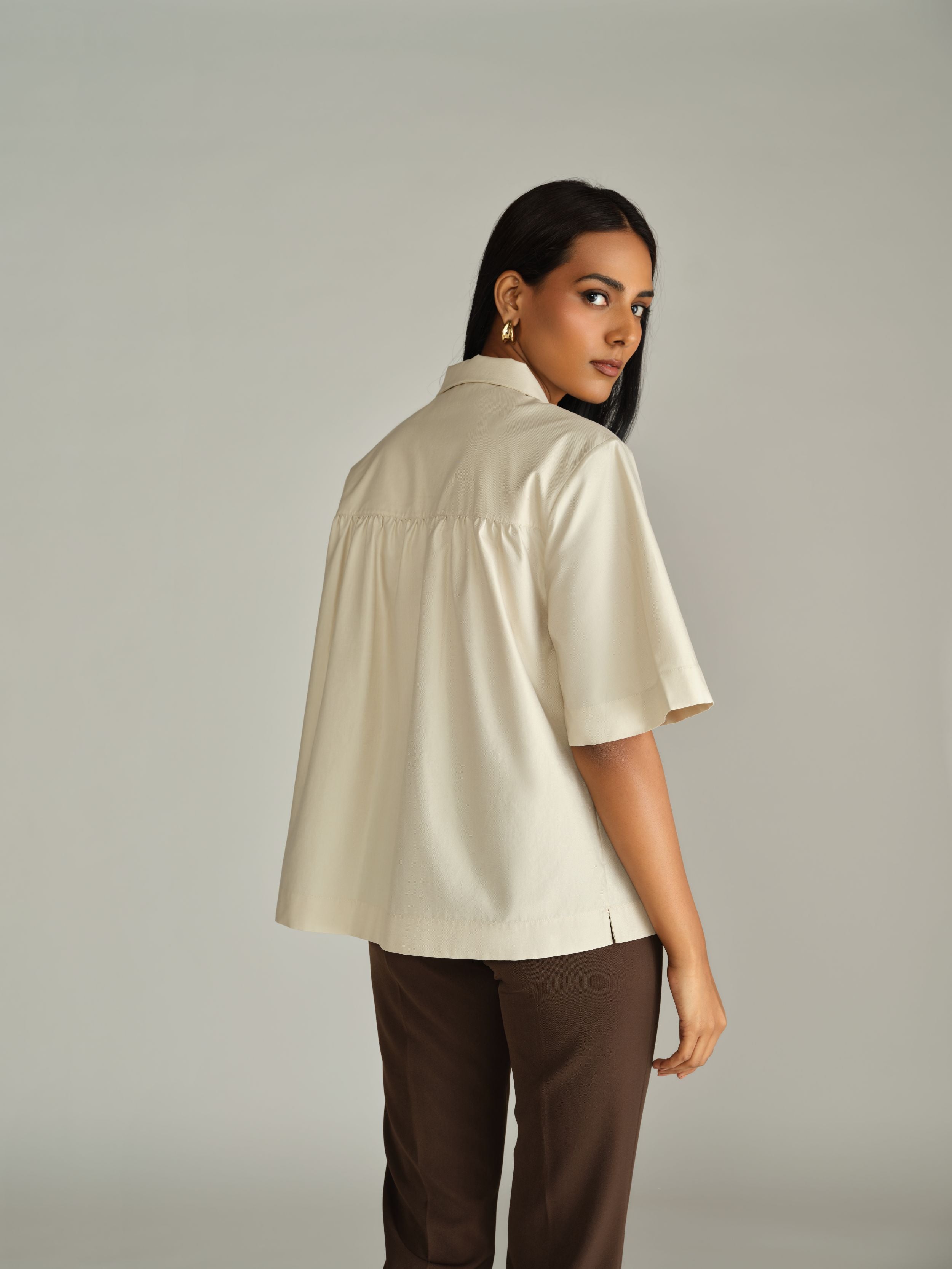 Fawn Egyptian Cotton Bowling Shirt
