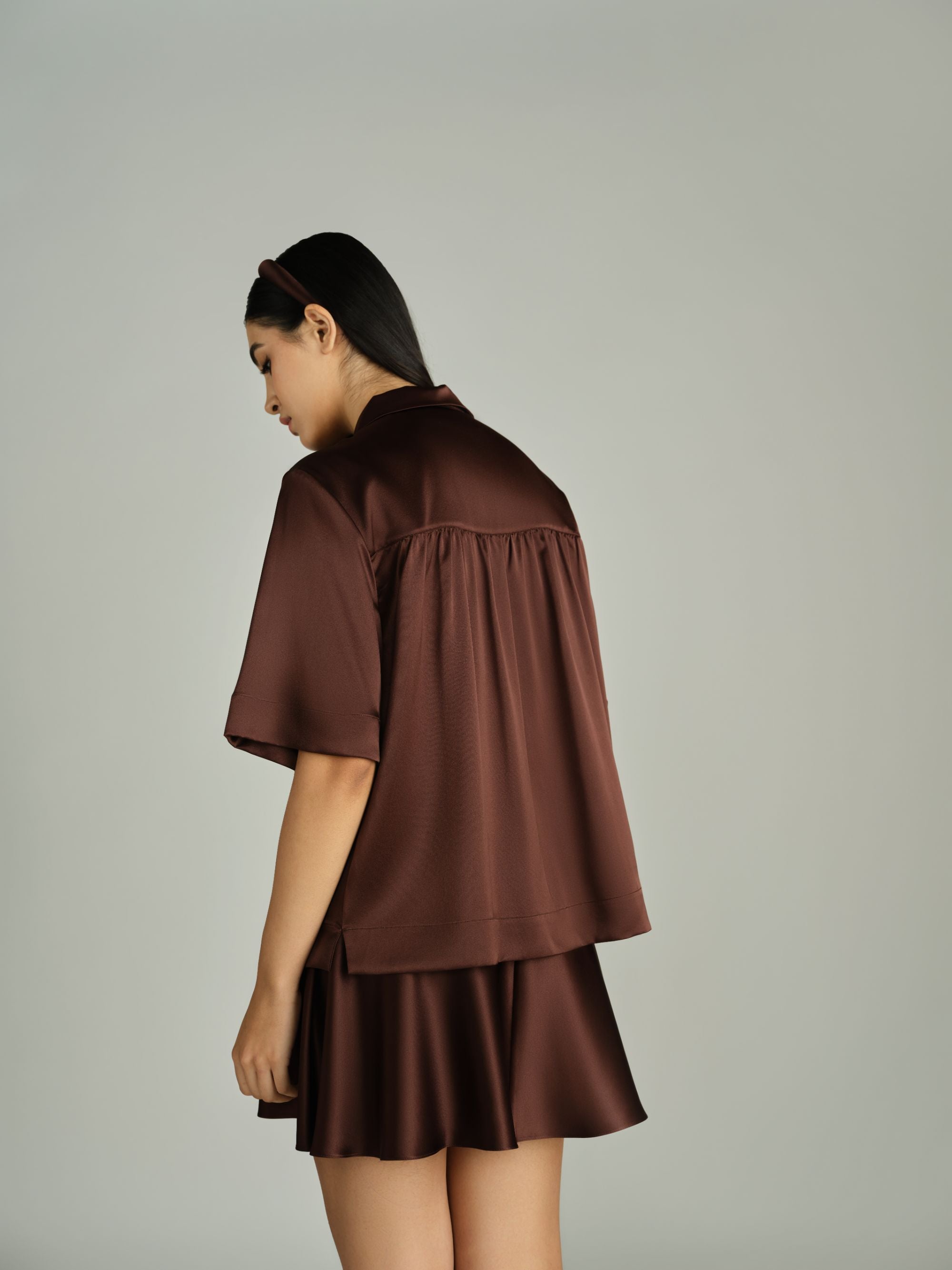 Espresso Silk Bowling Shirt