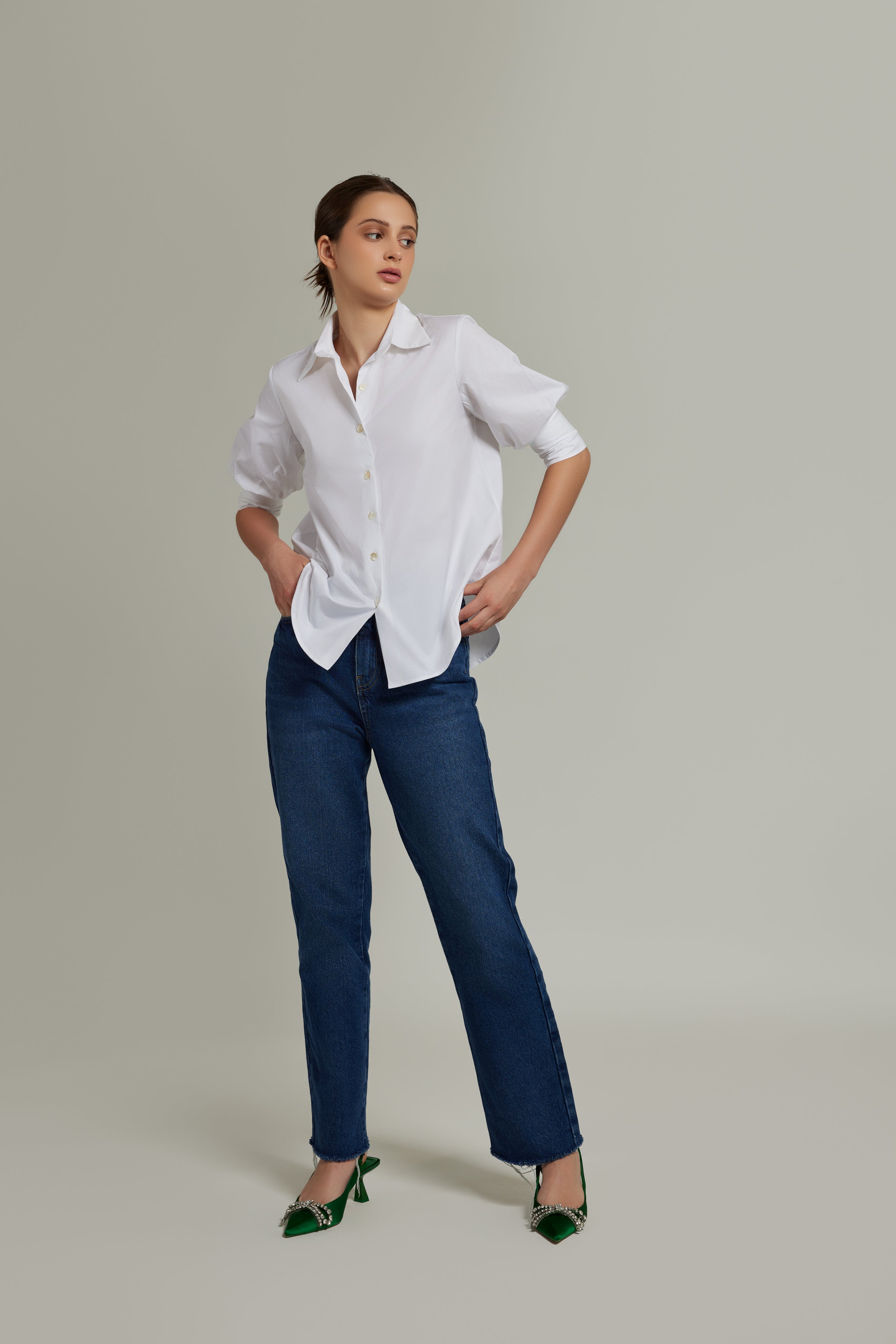 White Egyptian Cotton
Short-Sleeved Shirt
