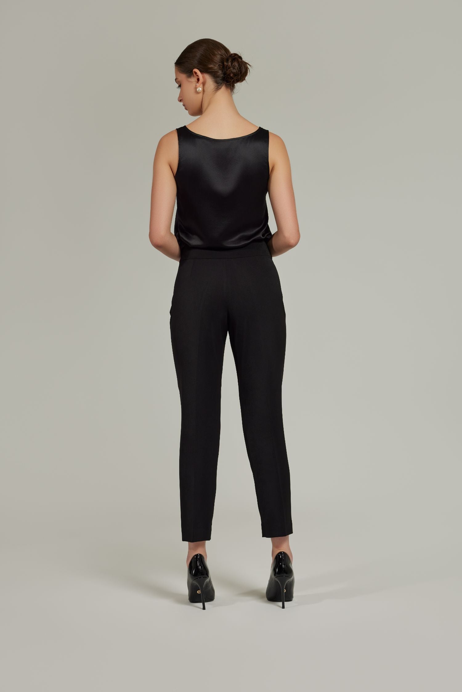 Black Stretch Suiting
Cigarette Trousers