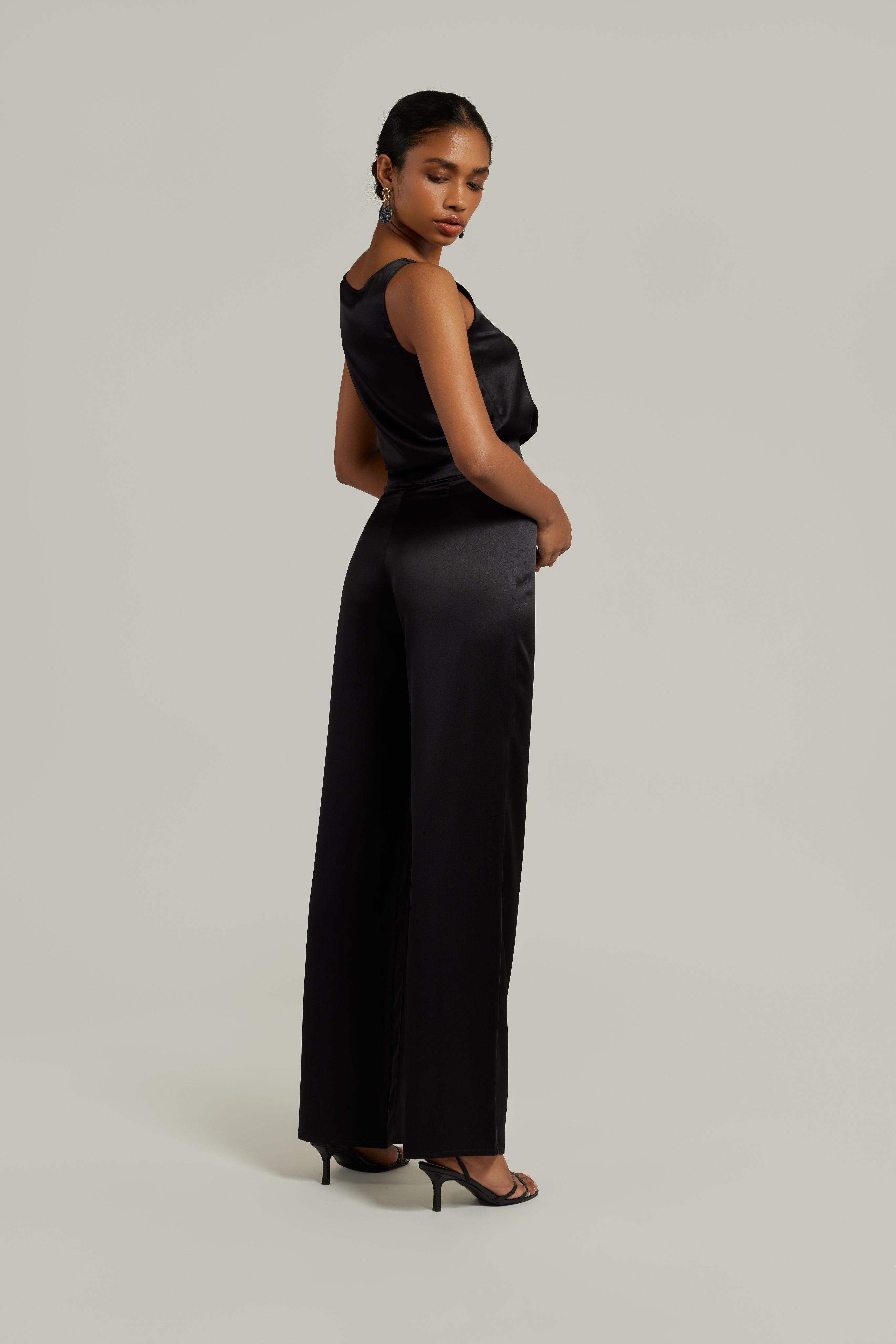 Black Silk Trousers